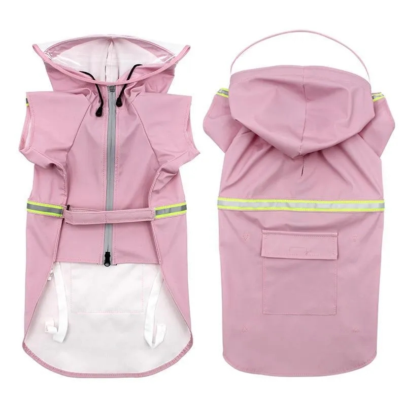 Raincoats for Large Dogs with Reflective Strip Rain 2