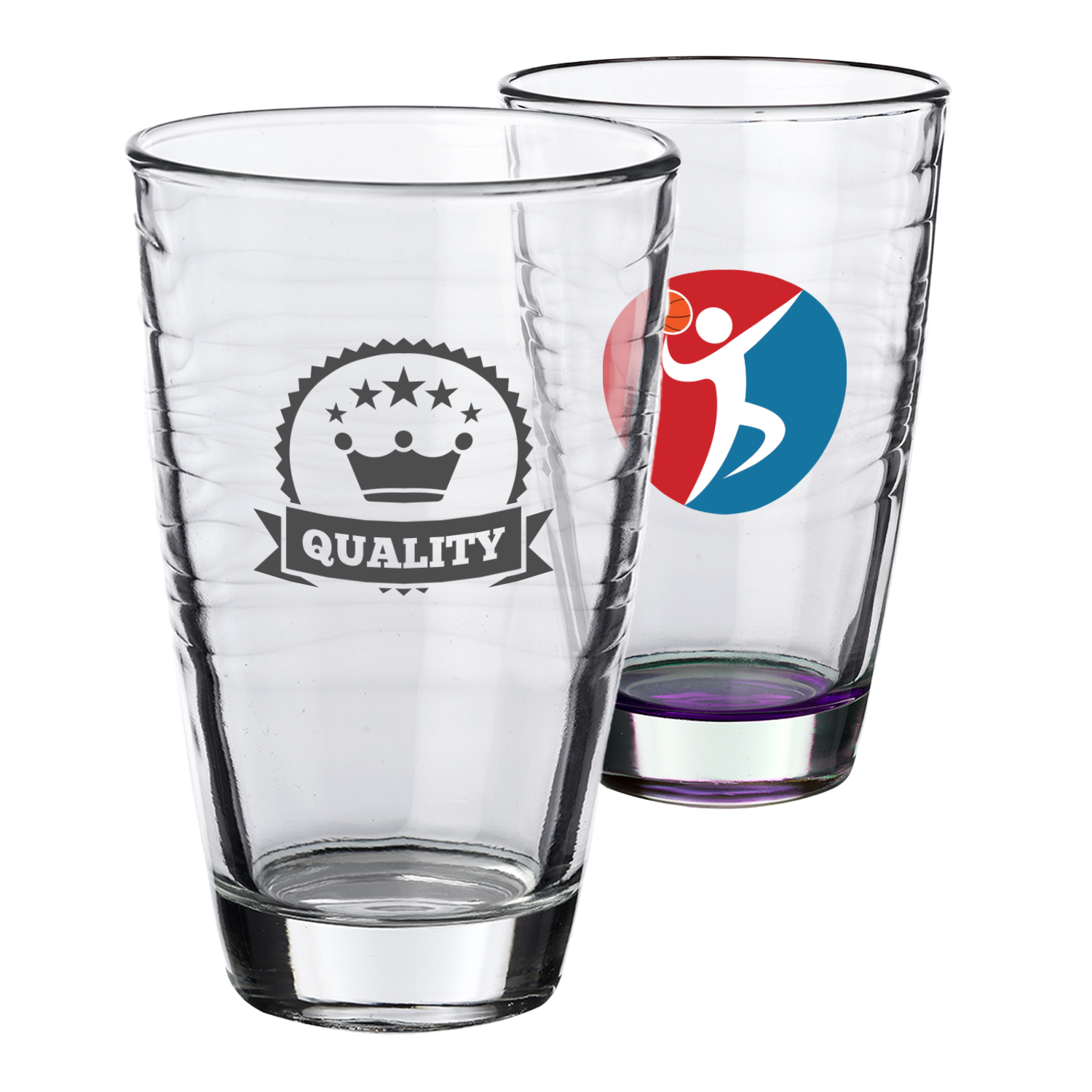 Waves Beverage Glasses, 12 oz 2