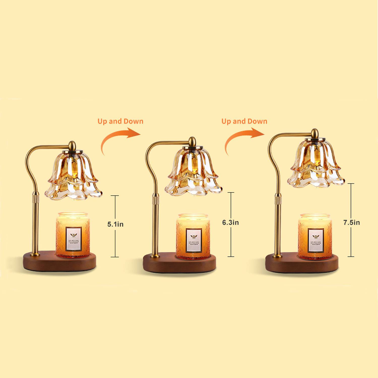 Adjustable Height Dimmable Candle Warmer Lamp 7