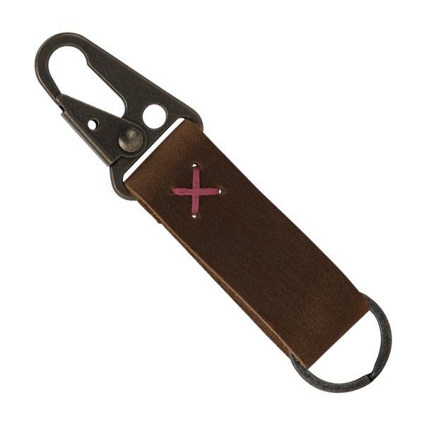 Busker Leather Keychain with Antique Nickel Carabiner 56