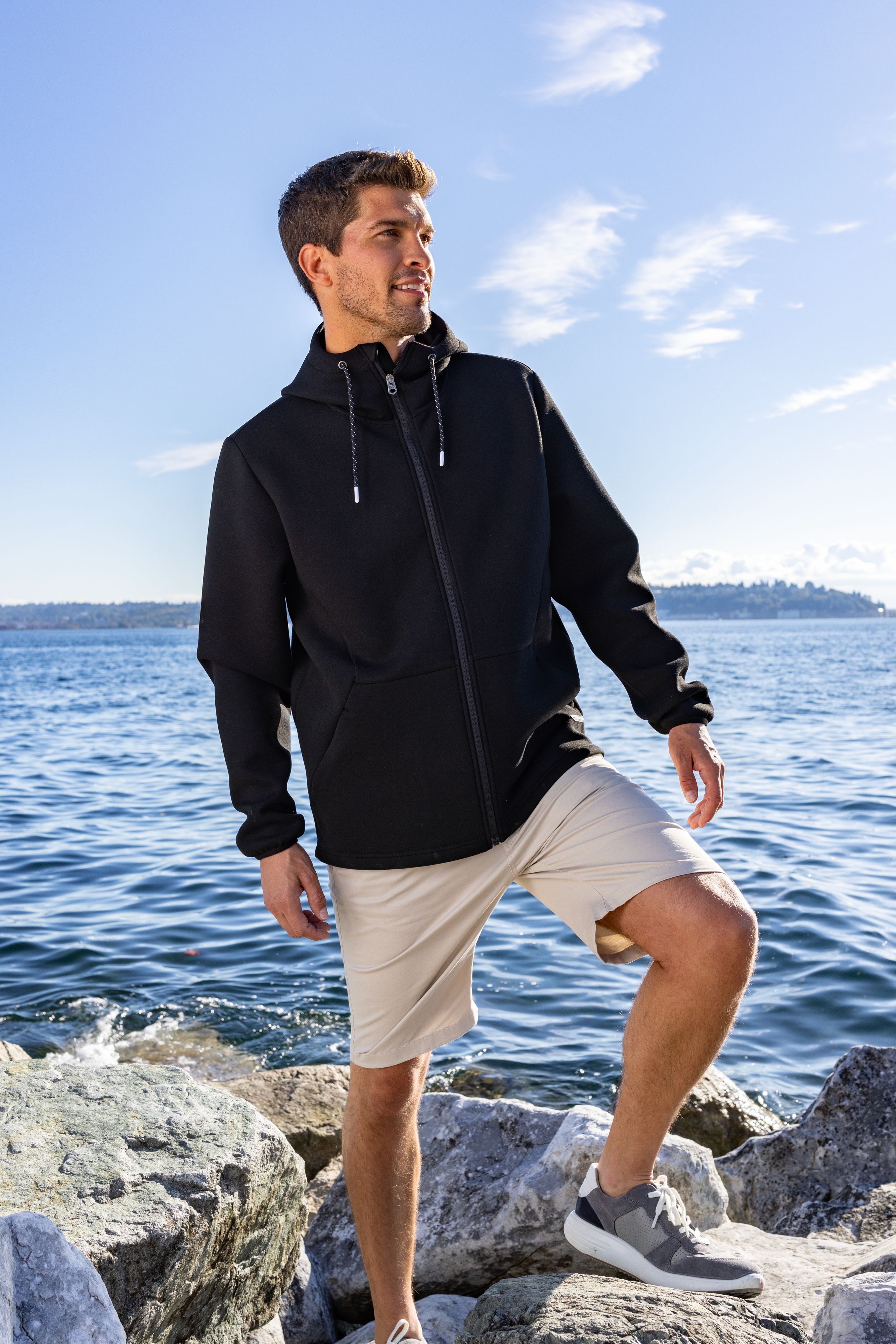 Roam Epic Comfort Recycled Mens Full Zip Hooded Jacket