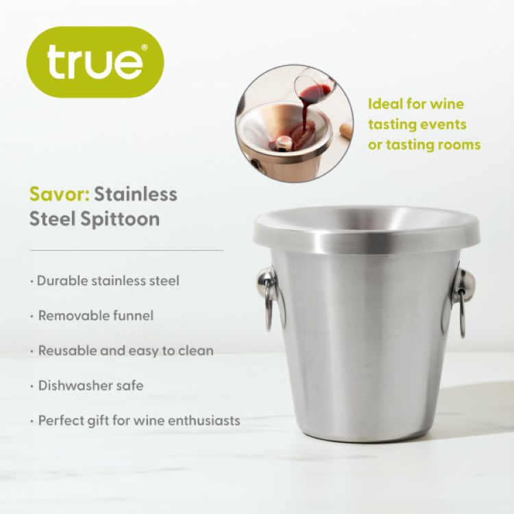 True® Savor Stainless Steel Spittoon 4
