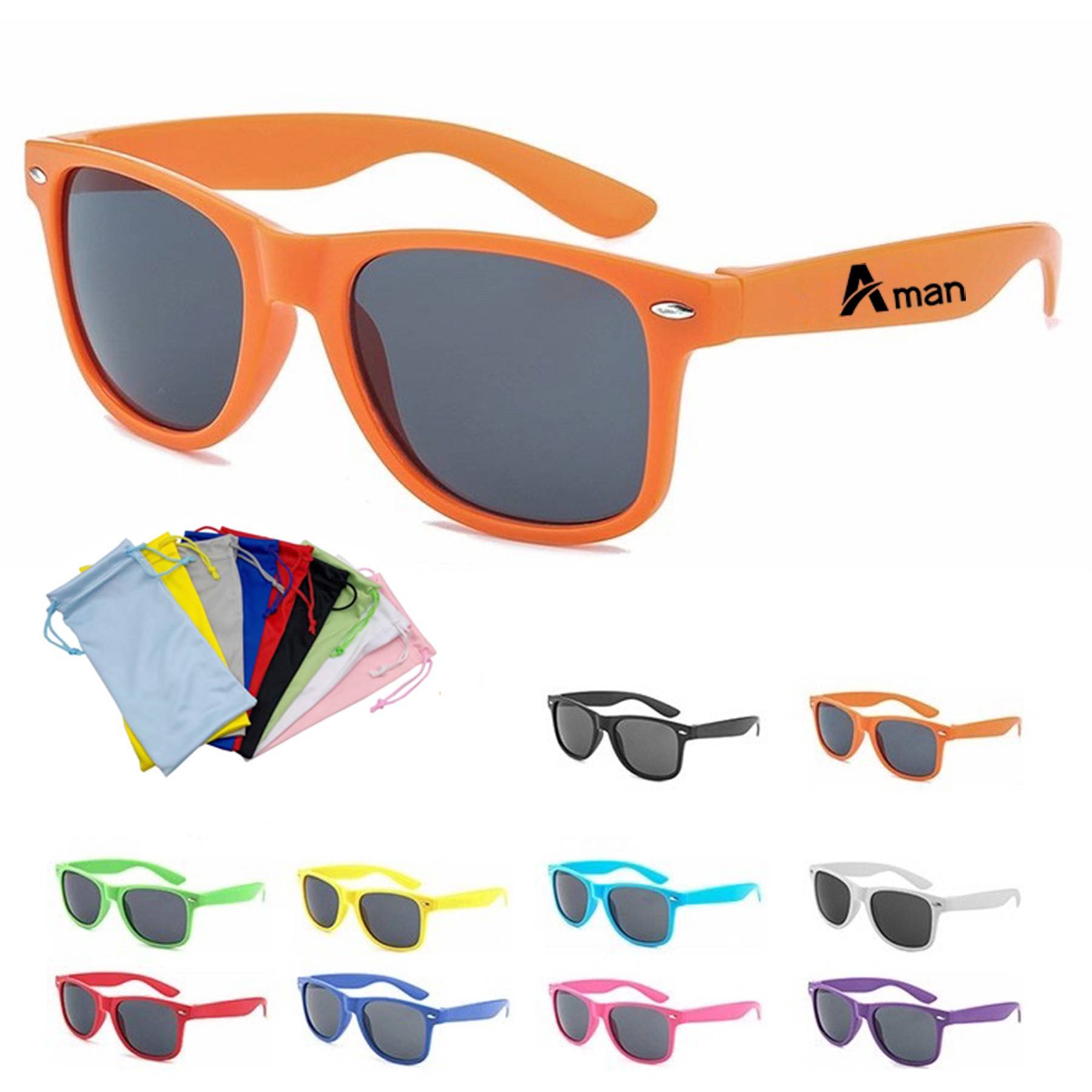 Retro Sunglasses with Pouch 4