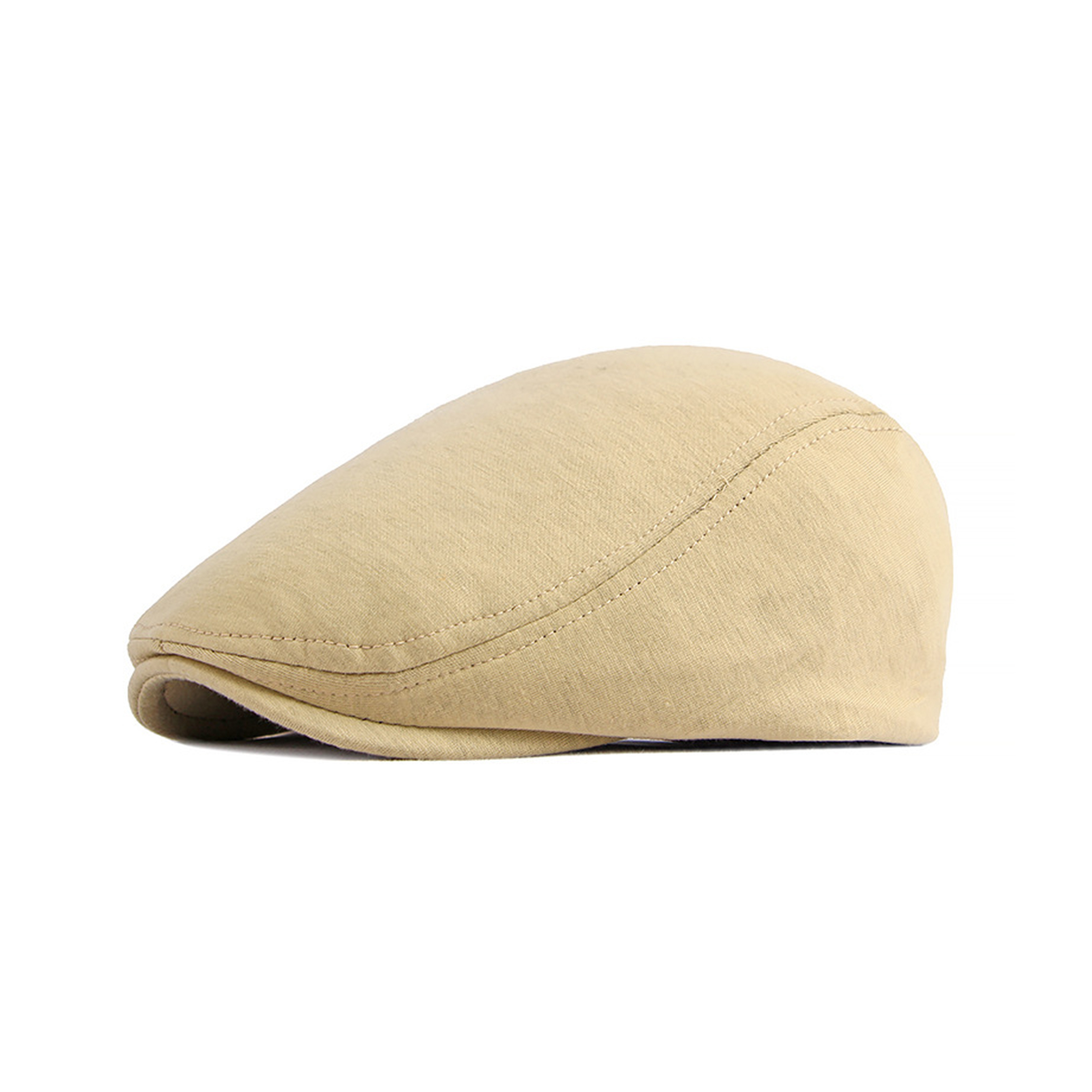 Polyester Cotton Newsboy Flat Cap With Elastic Fit 10.24" Length X 4.33" Width 10