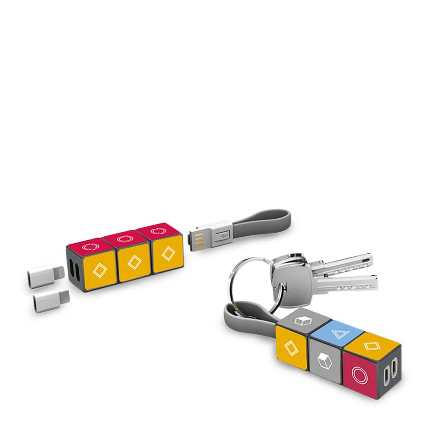Rubik's Cube Decorative Keychain Charger Cord Power Wire 3