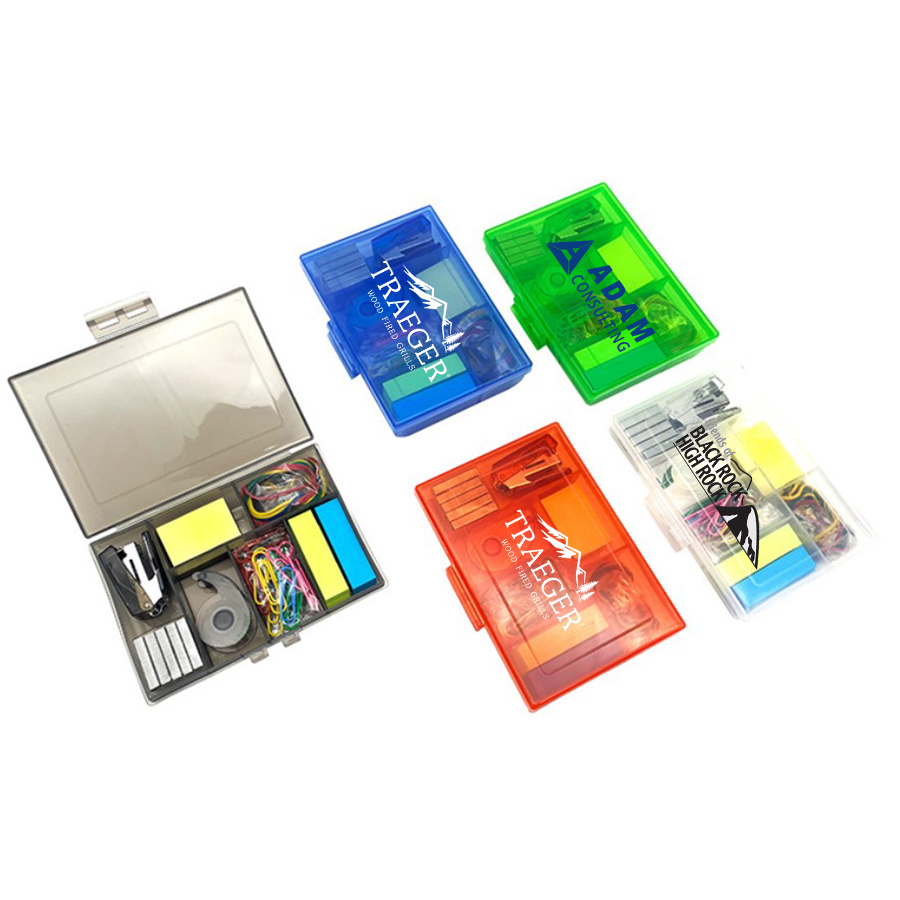 Back To School / Office Kit With Stapler, Staples, Sticky Notes, Rubber Bands, Paper Clips, And Tape 24