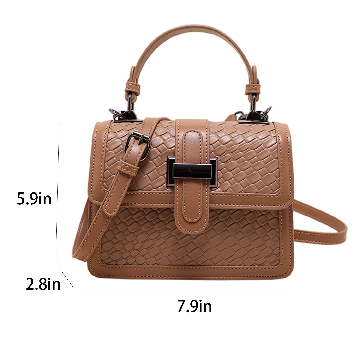 PU Leather Crossbody Bag Solid Color Elegant for Women 3