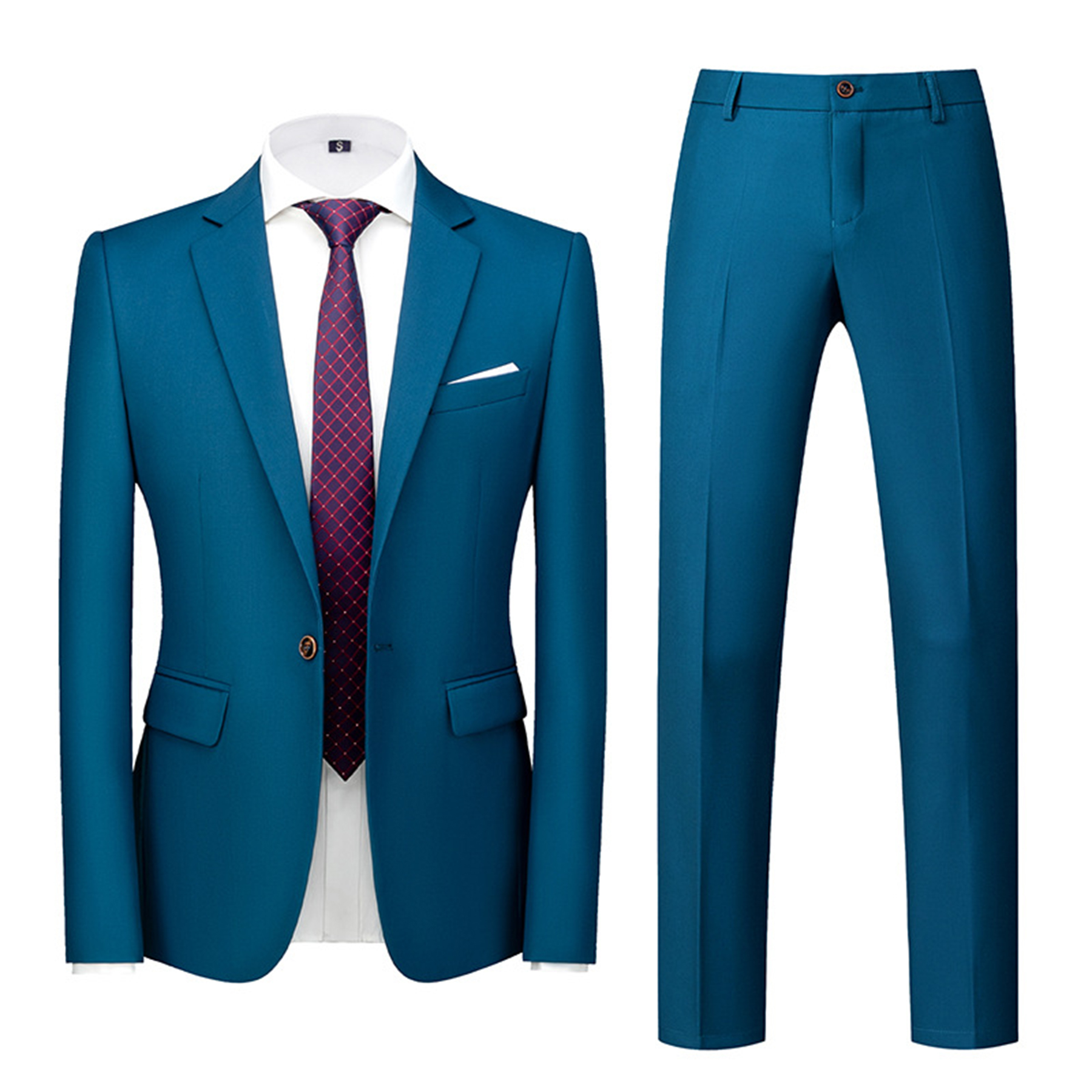 Men 2 Piece Slim Fit Suit Set 10