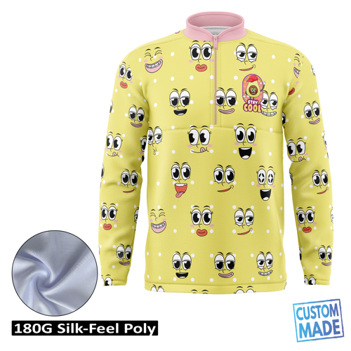 Unisex & Kids' Sublimation 180G Silk-Feel Quarter Zip Pullover 2