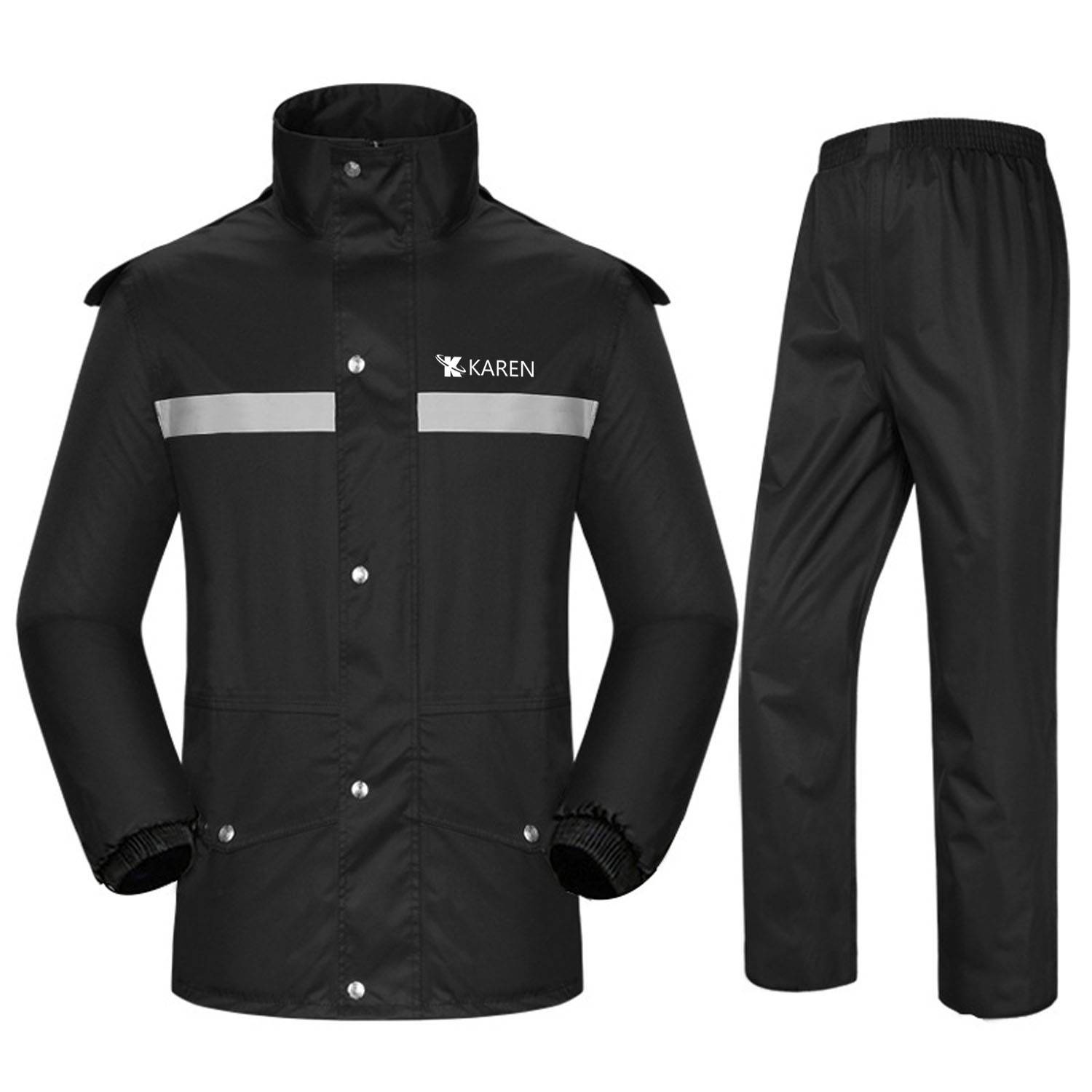 Oxford Thickened Cycling Rain Jacket Set Reflective Strip 3