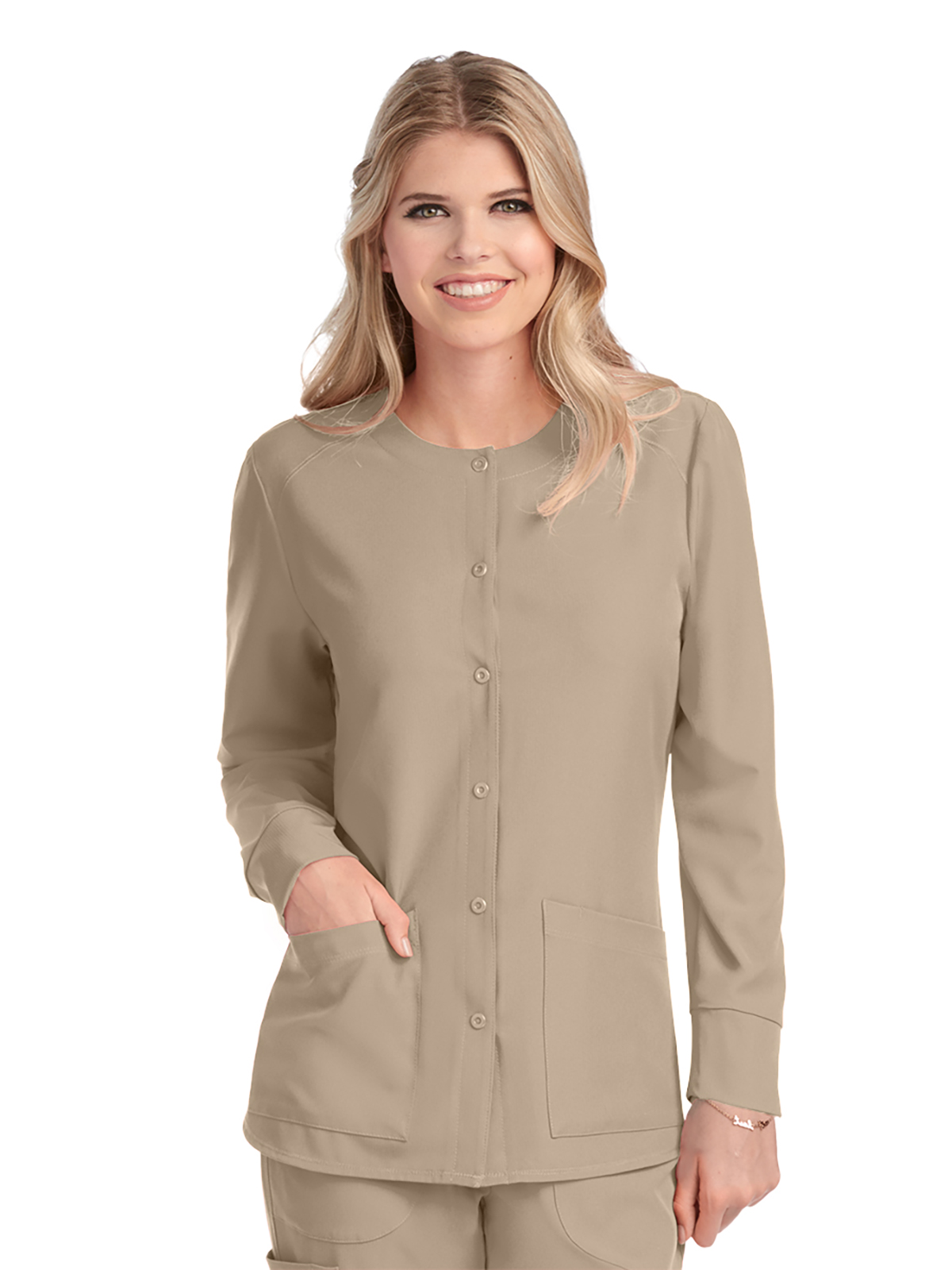 Skechers - Women's Two-Pocket Snap-Front Stability Warm-Up Scrub Jacket 32