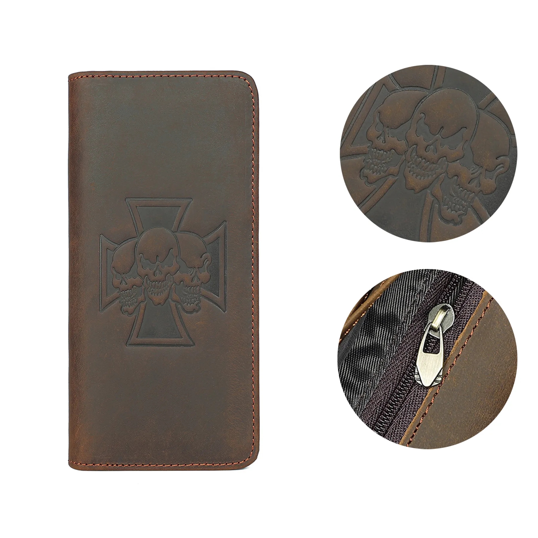 Leather Long Wallet for Checkbook Credit Cards 4