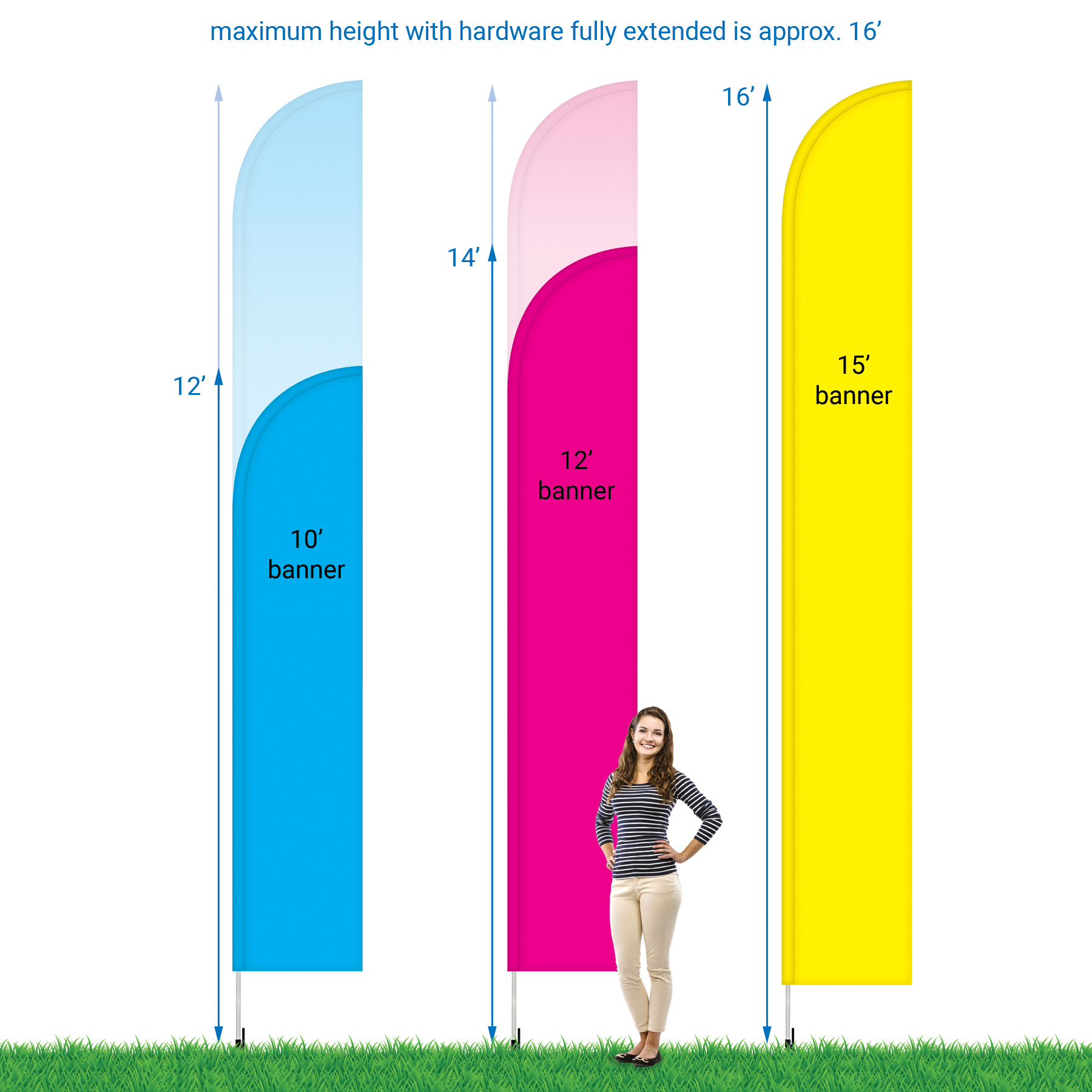 10' Double Sided Portable Half Drop Banner w/ Hardware Set 5