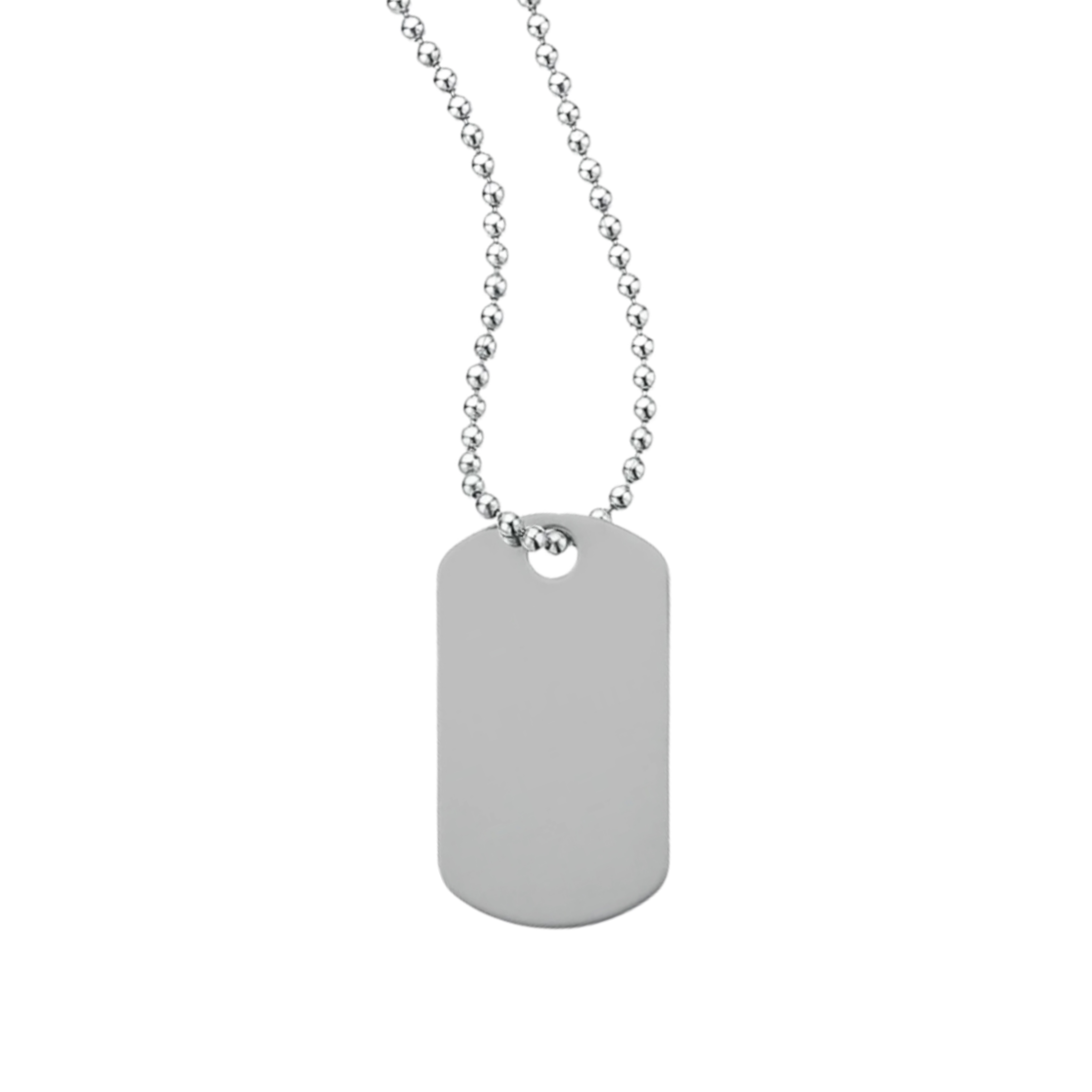 Classic Dog Tag With Long Beaded Chain 4
