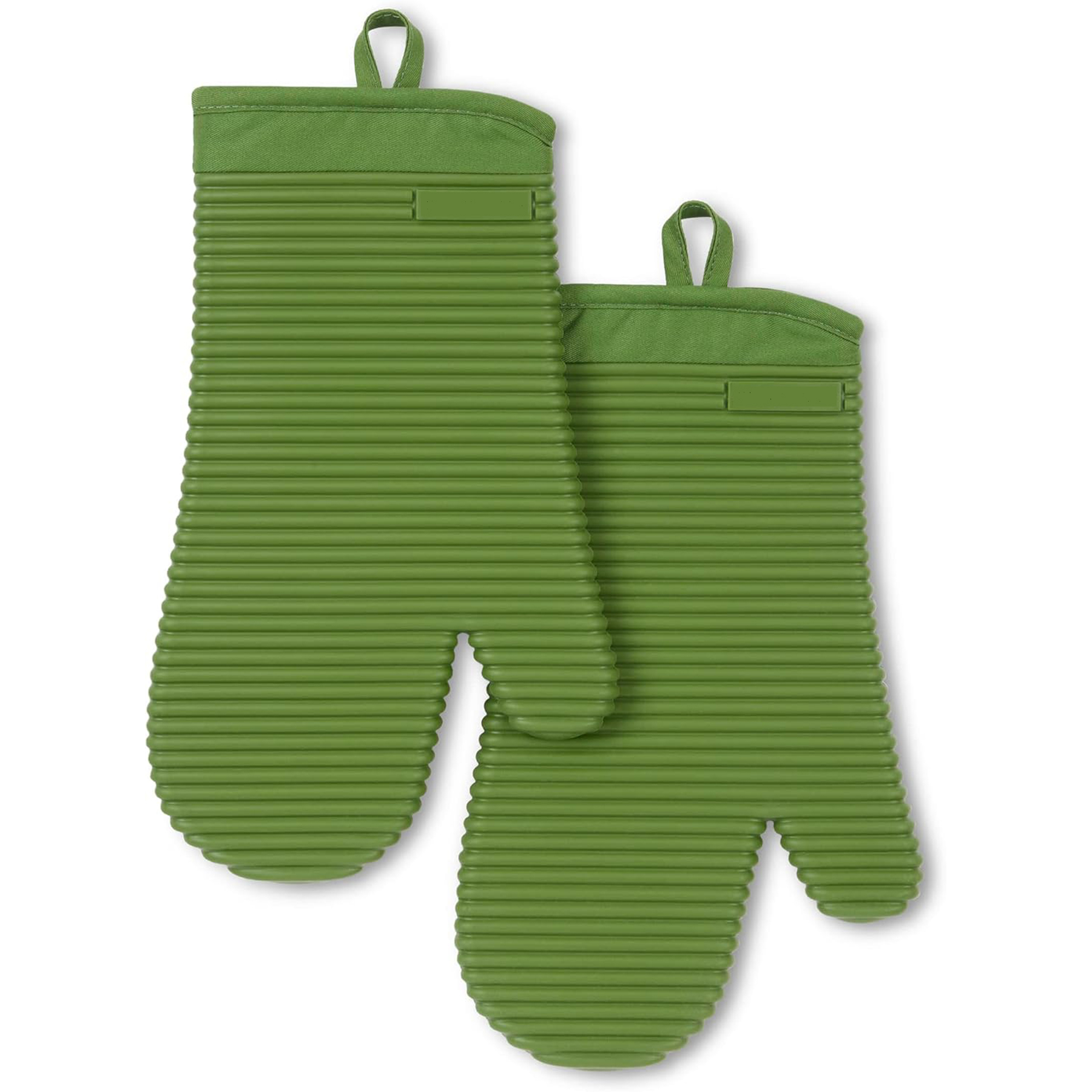 2 Pack Set Ribbed Soft Silicone Oven Mitts 13
