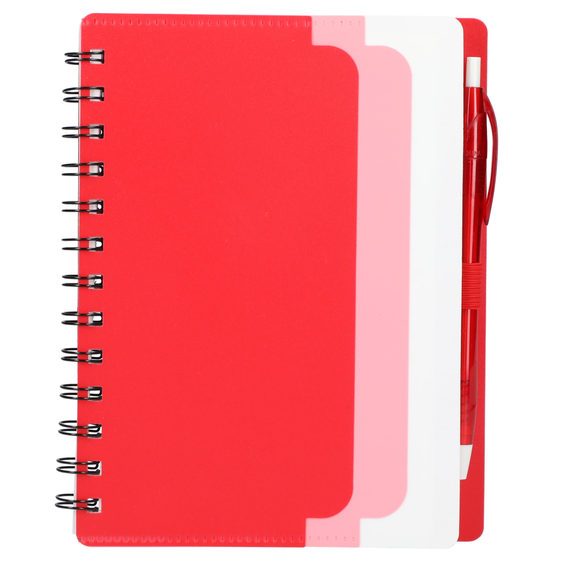 5" x 7" Recycled Dual Pocket Spiral Notebook w Pen 7