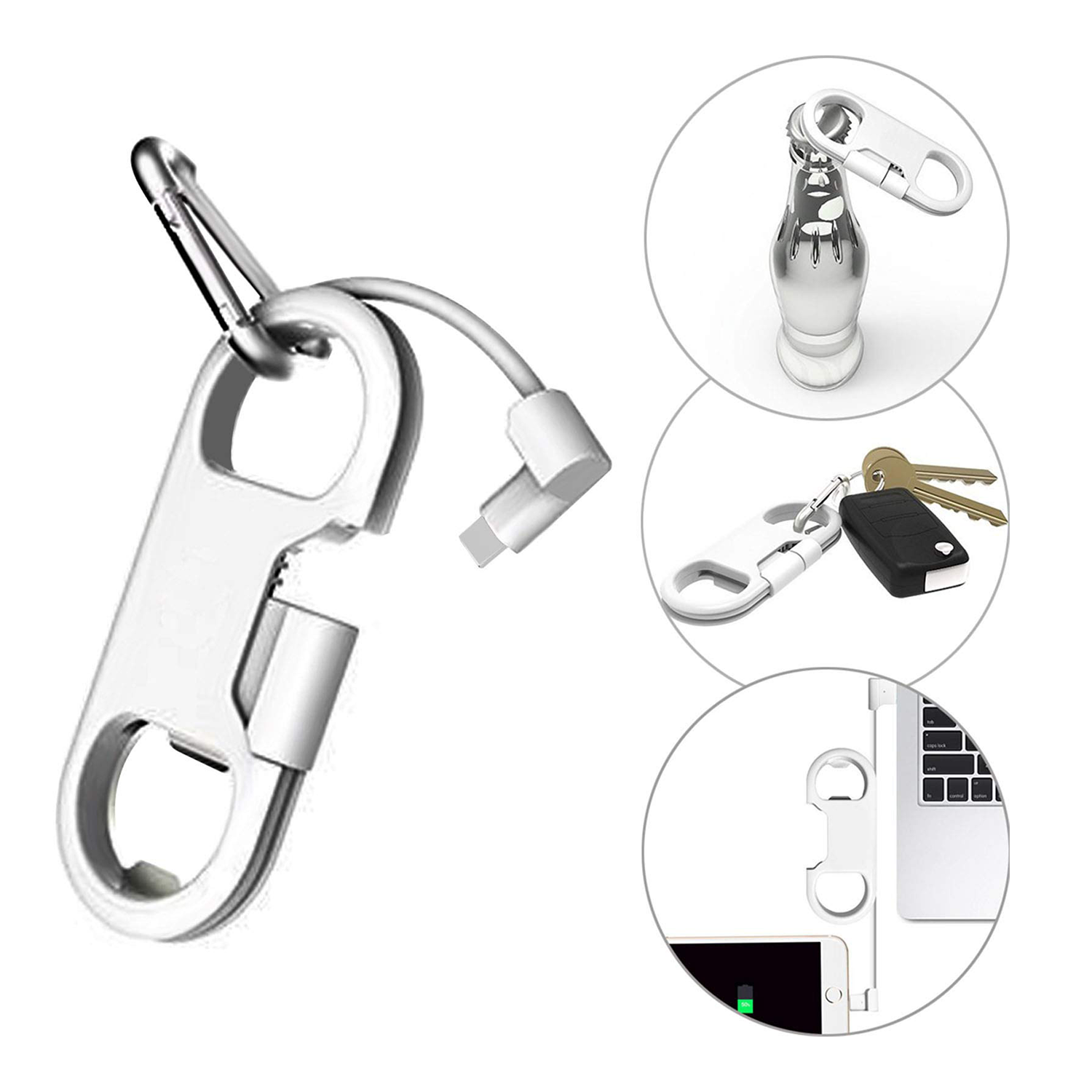 Portable Multifunction Keychain With Opener & Charging Cord 3