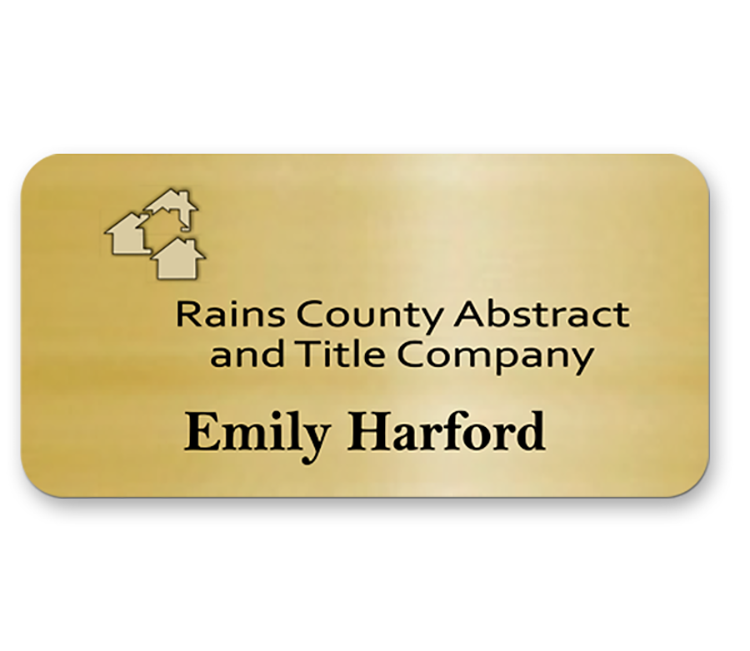 The Trojan full color brass name badge 1.5"x3" 5