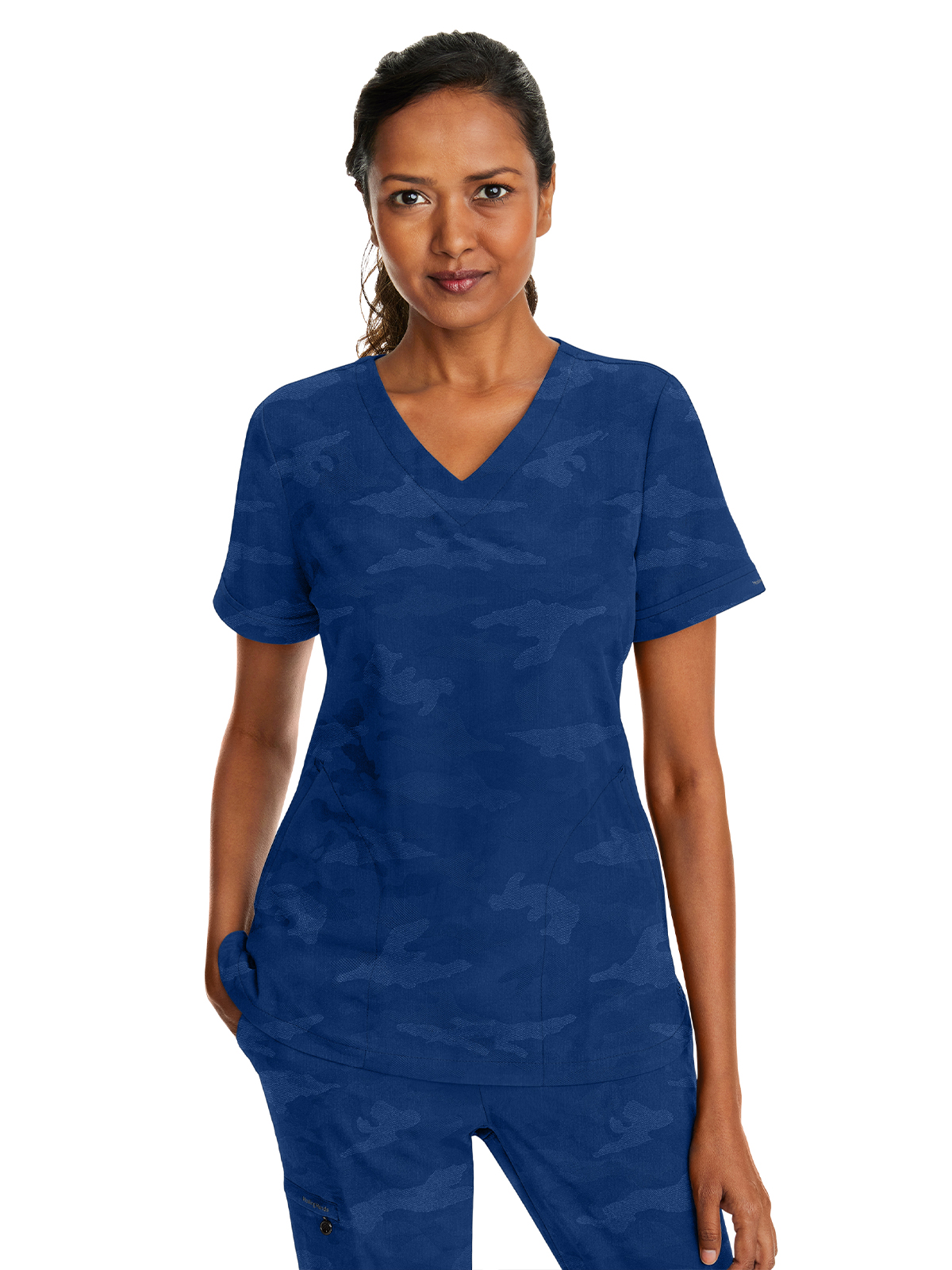 Healing Hands - HH PL Jacquard - Women's 2-Pocket Joy Camo V-Neck Top 3