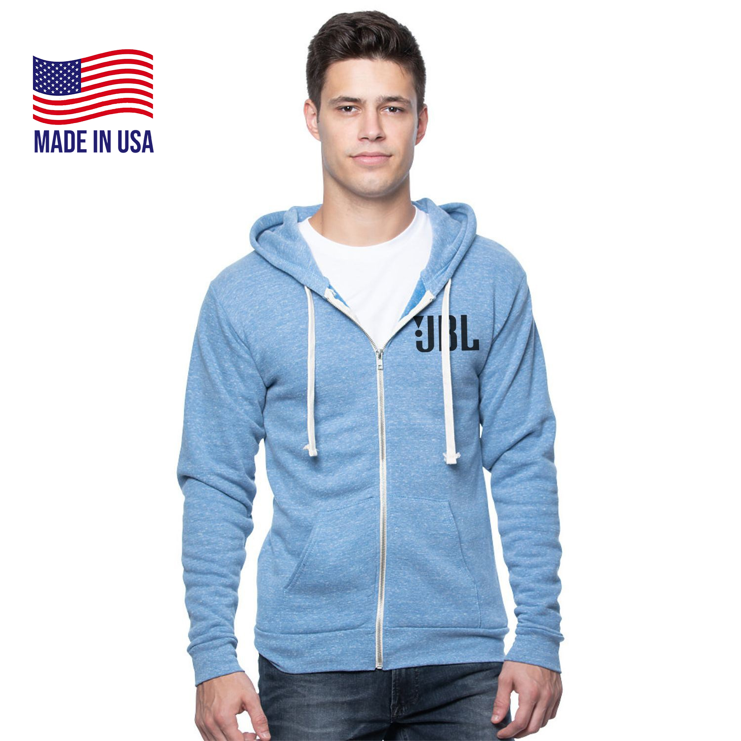 Unisex USA Made Organic Triblend Fleece Full Zip Hoodie 2