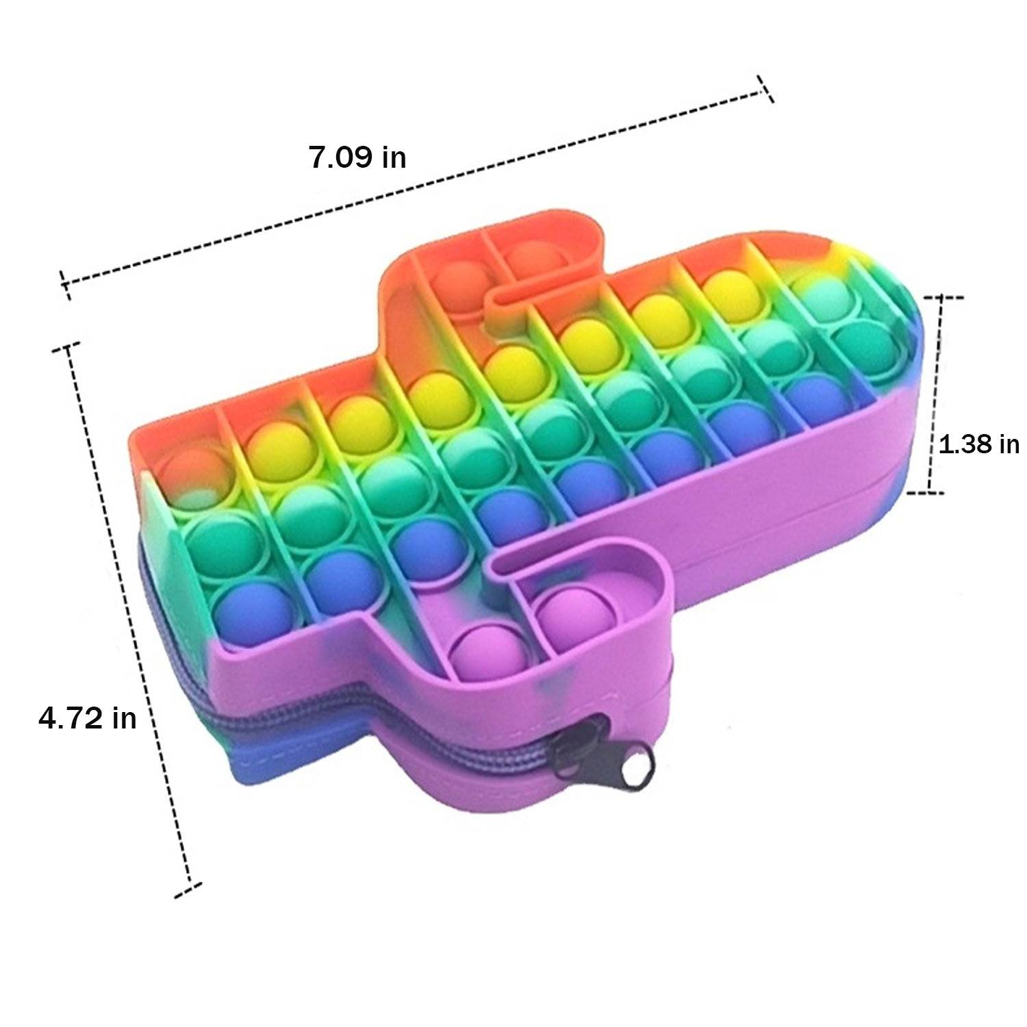 Cactus Shape Silicone Push Pop Bubble Pencil Case 4