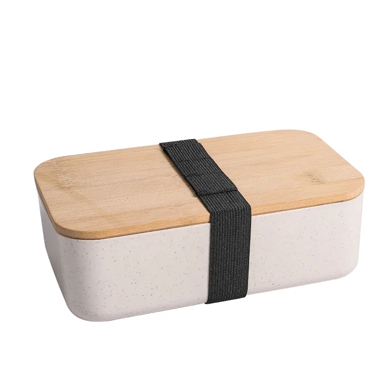 1000ml Wheat Straw Bento Box with Bamboo Lid 5