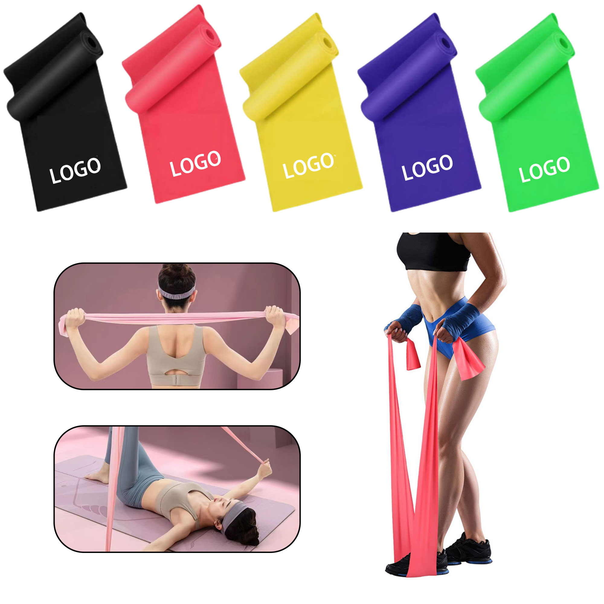 Yoga Exercise With Elastic Band Stretching 5