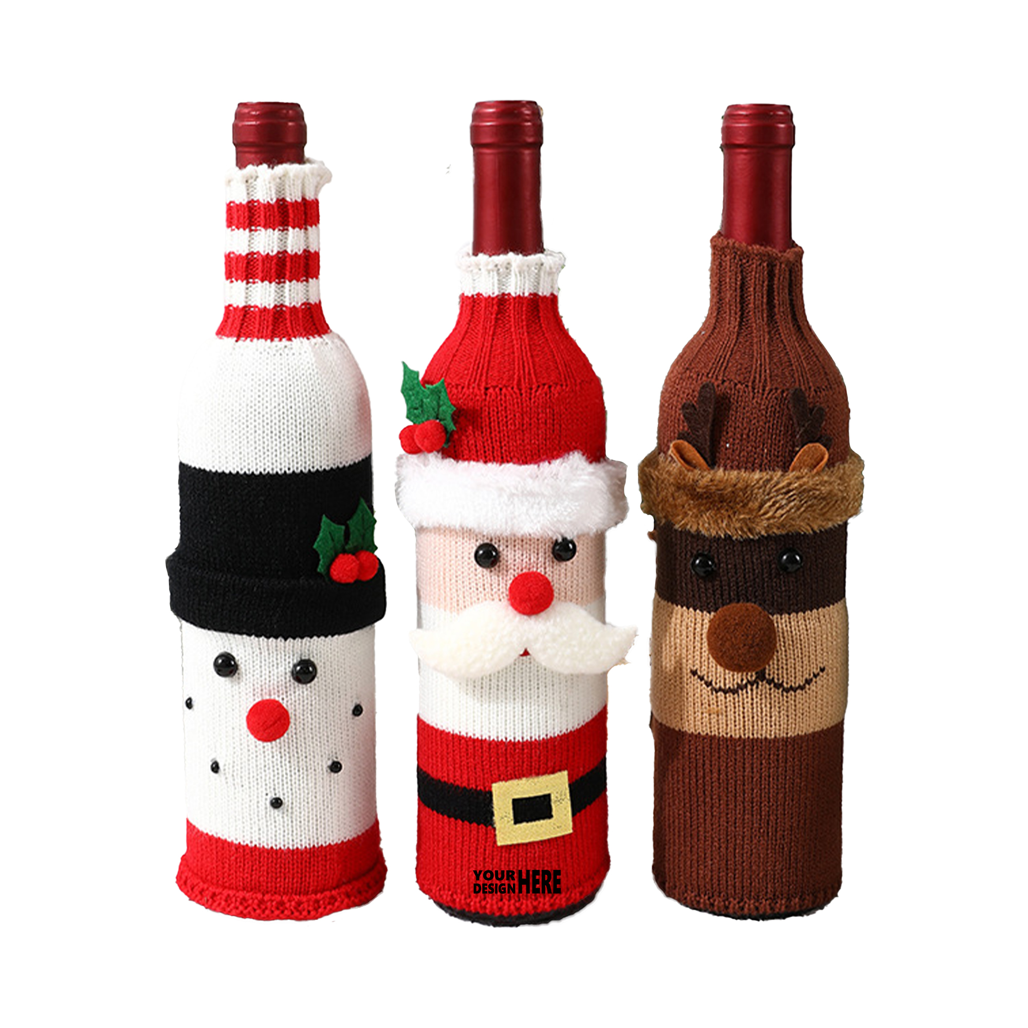 Creative Champagne and Wine Bottle Covers for Christmas 4