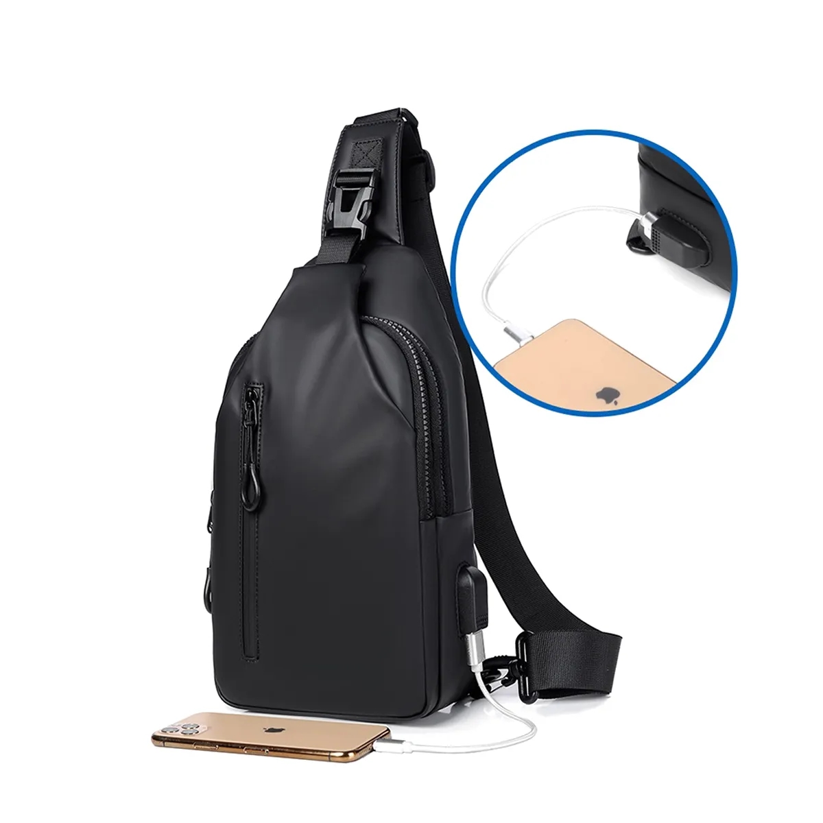 Anti-Theft Sleek Crossbody Sling Bag With USB Charging Port 4