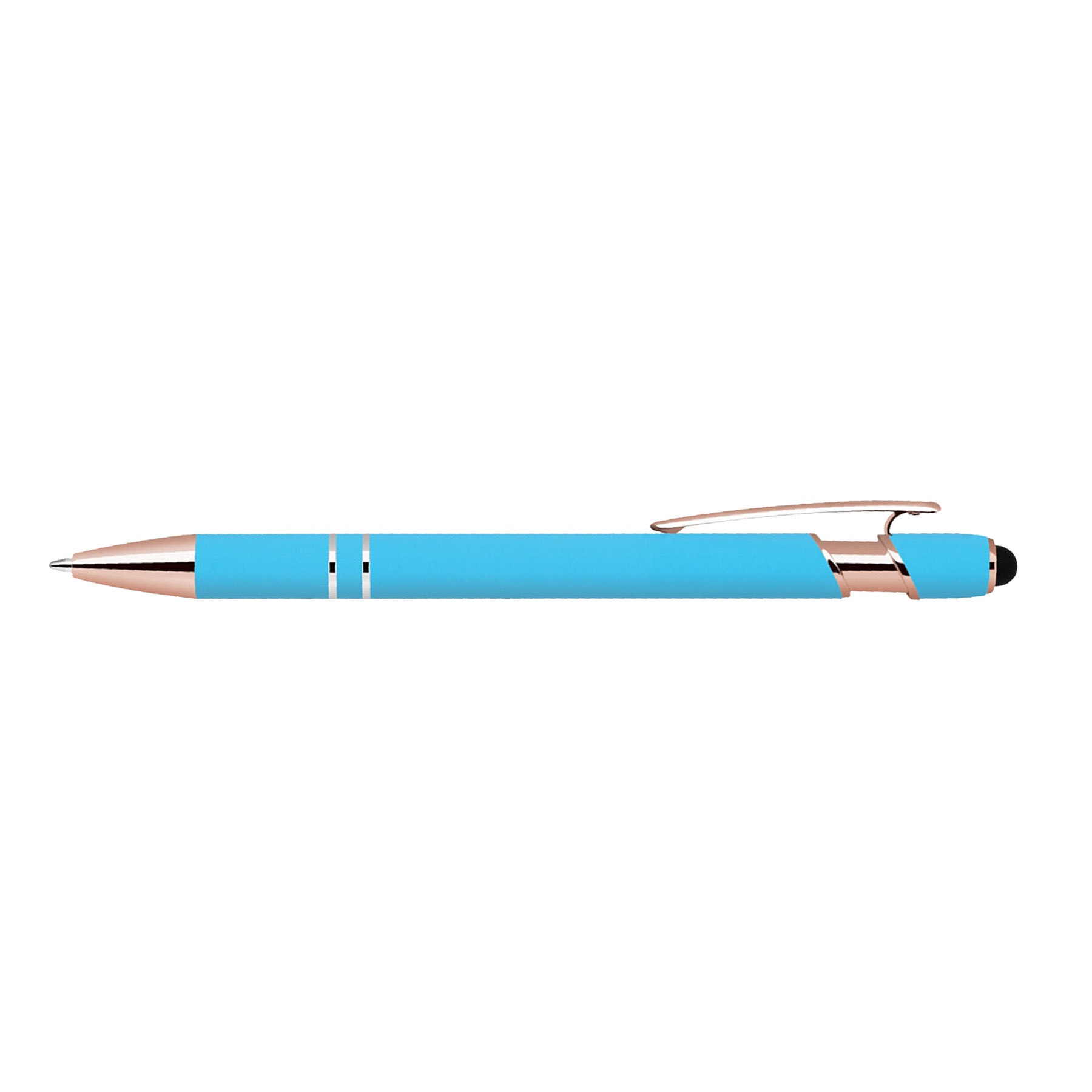 Soft Touch Ballpoint Stylus Pen with Rose Gold Accents 3