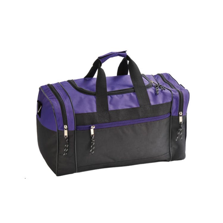 17" Poly Duffel Bags - Black and Purple 2