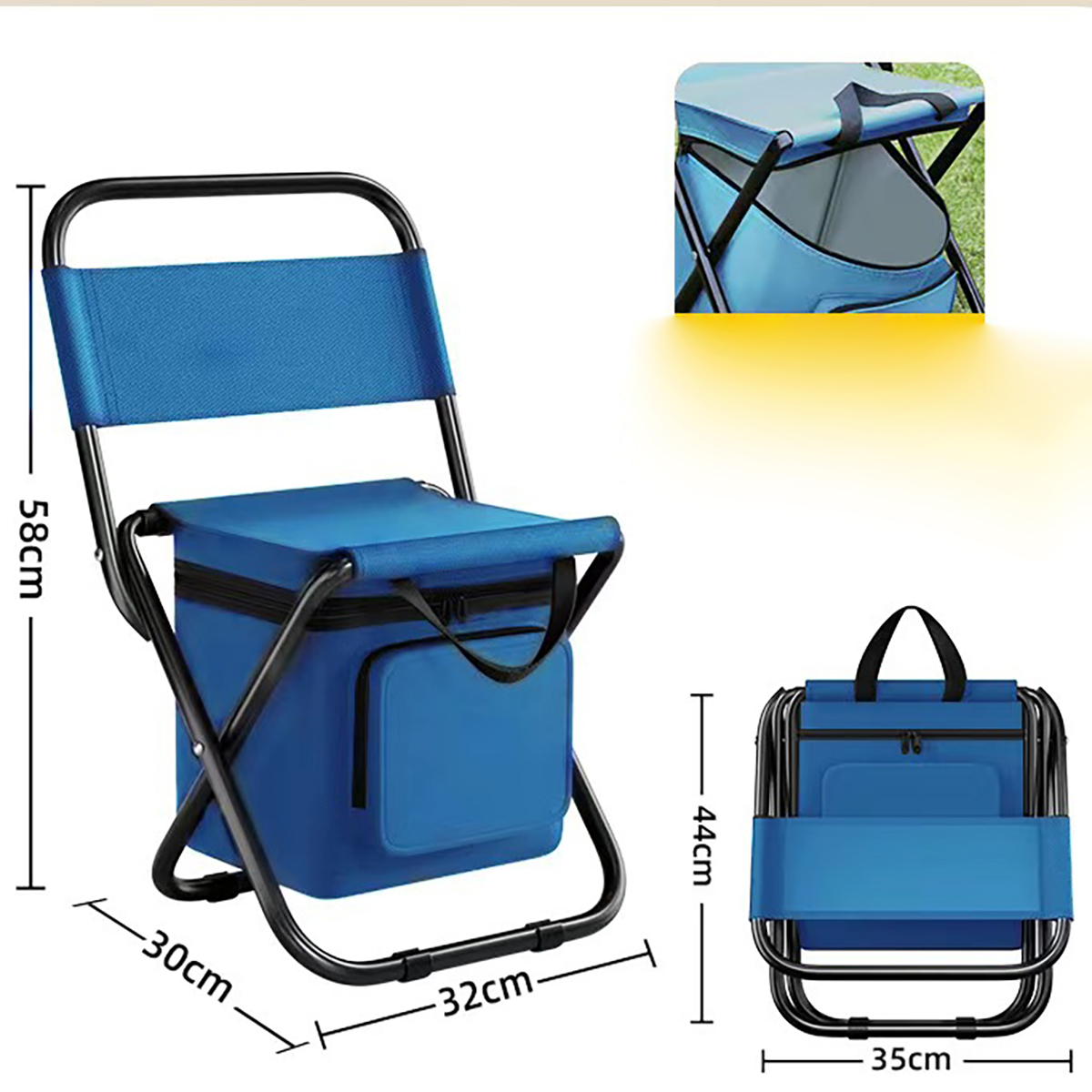 High Quality Folding Camping Chair W/ Insulated Cooler Bags 3