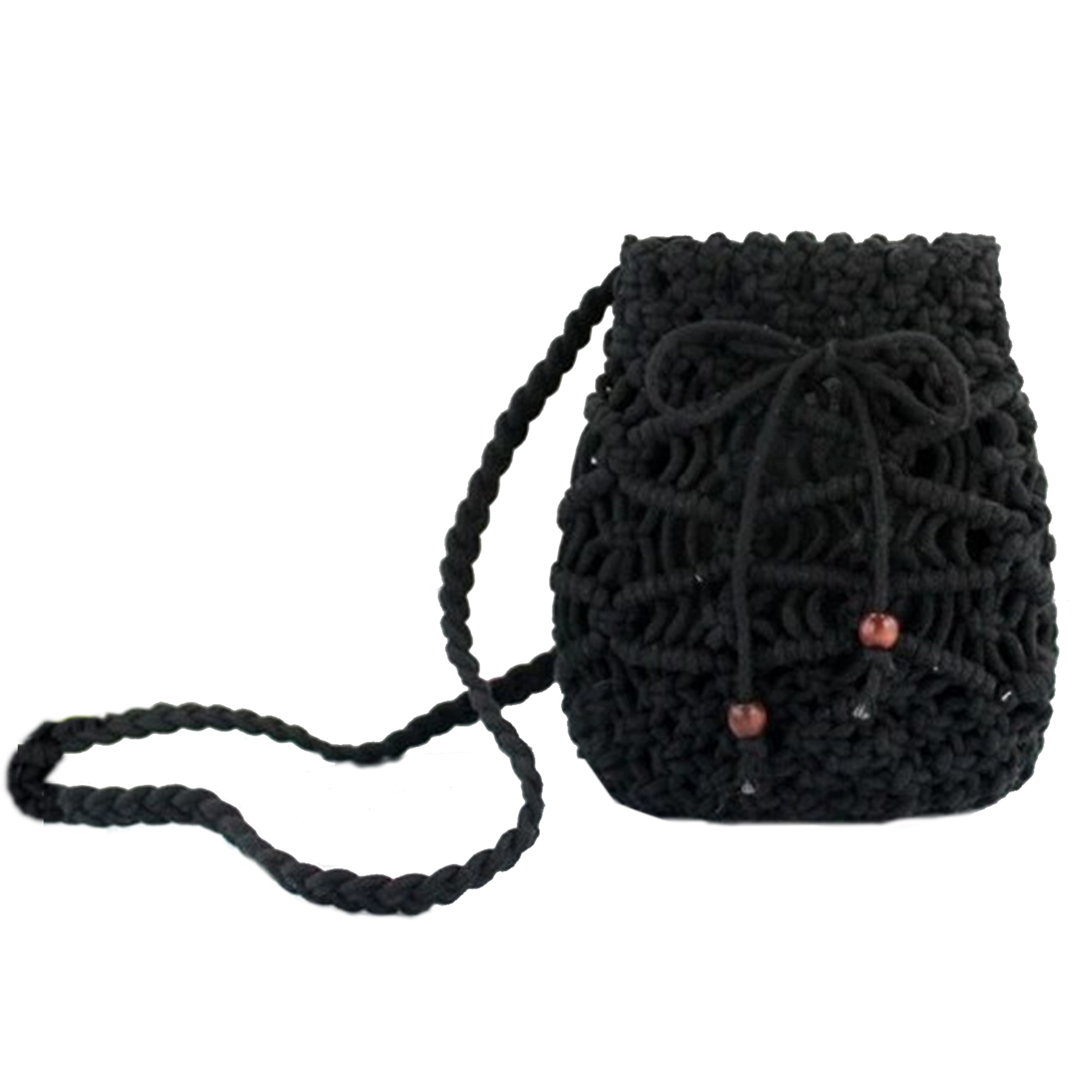 Jute Drawstring Crossbody  Beach woven hollow Messenger bag 4