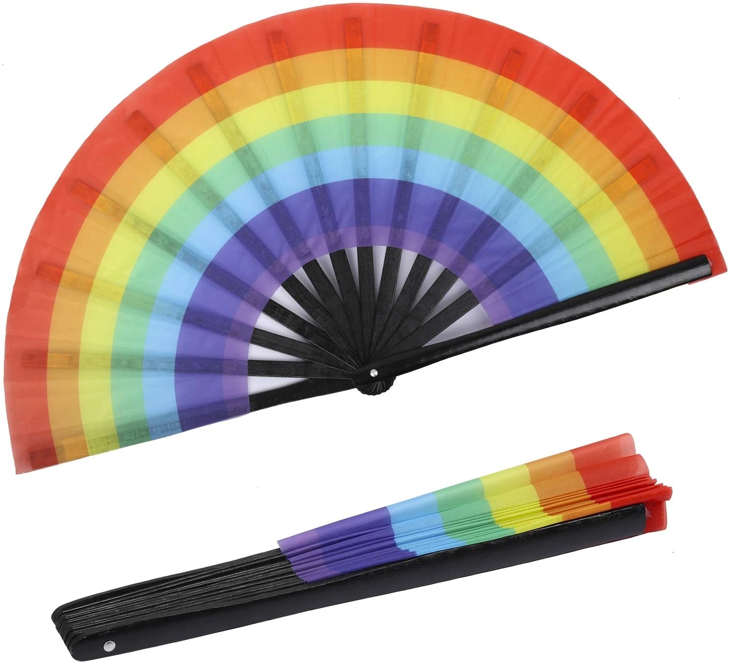 10"Plastic Frame Crafted Folding Fan 7