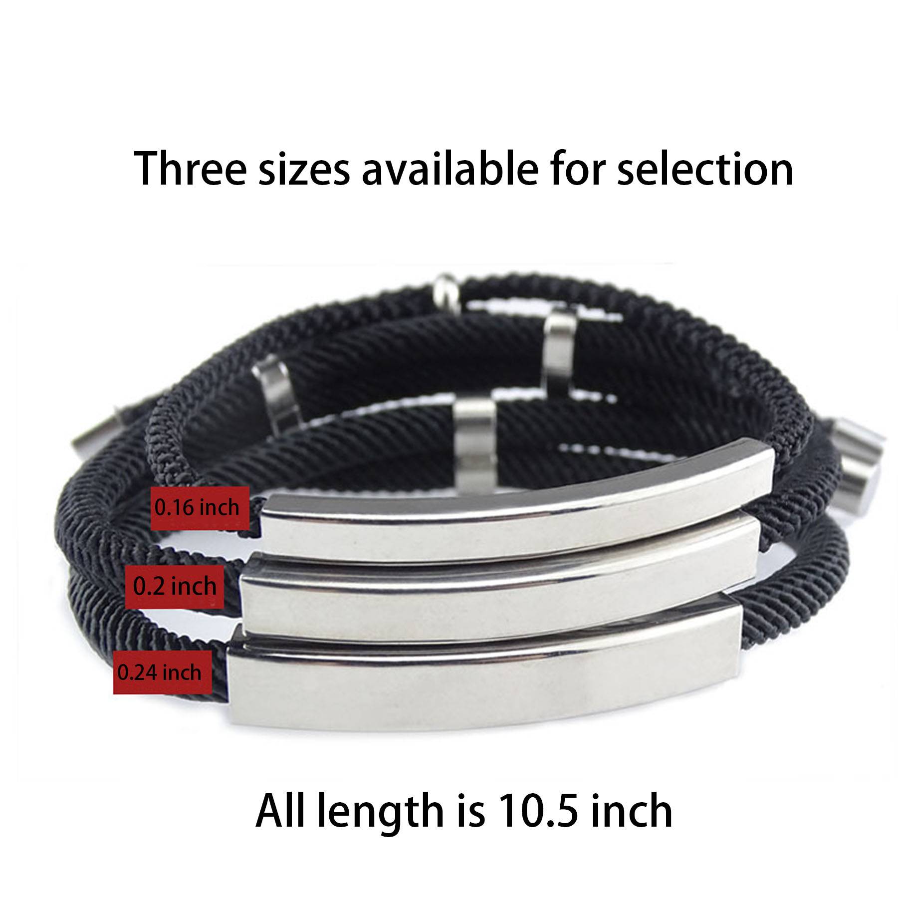 Stainless Steel Braided Cotton Rope Bracelet 3