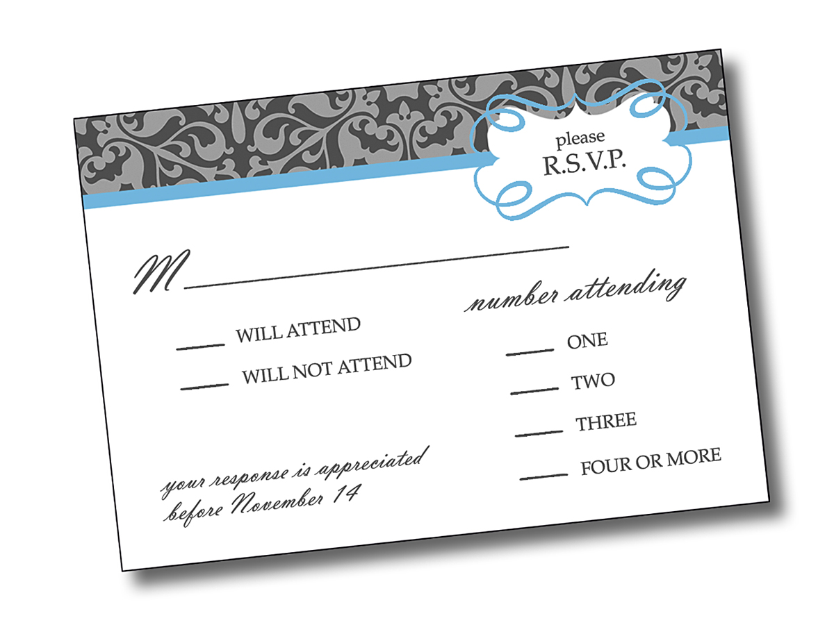 Wedding RSVP Card Flat - 3.5x5 - 10 pt. Coated Paper 3