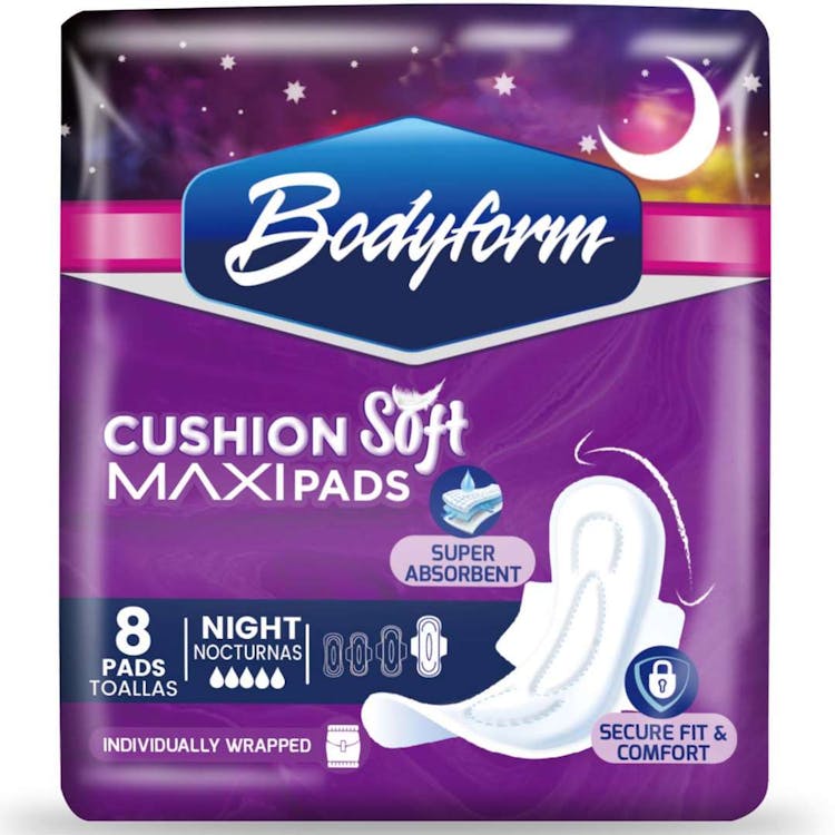 Cushion Soft Maxi Pads with Wings Overnight - 8 Count 2