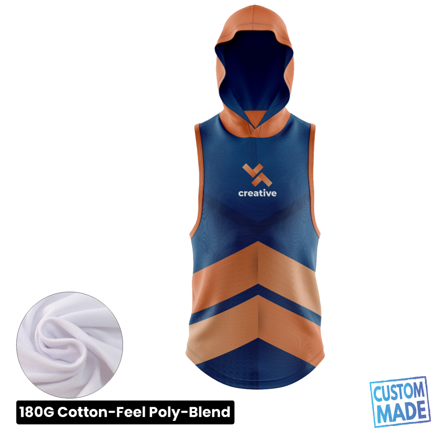 Unisex & Kids' Sublimation Sleeveless Hooded T-Shirt - 180G 2