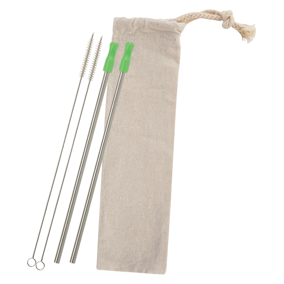 2-Pack Stainless Straw Kit with Cotton Pouch 11