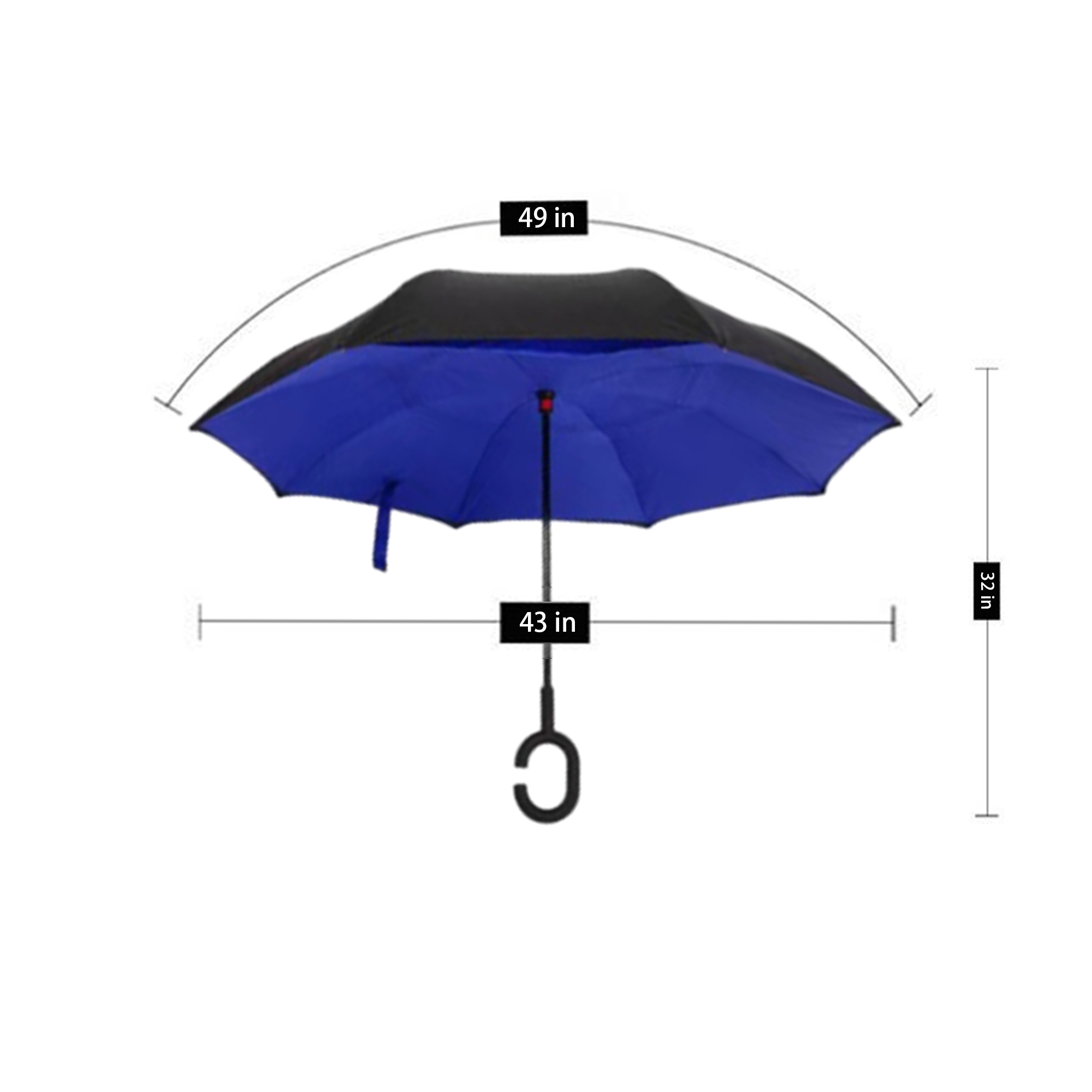 Double Layer Waterproof Folding Reverse Inverted Umbrella 9
