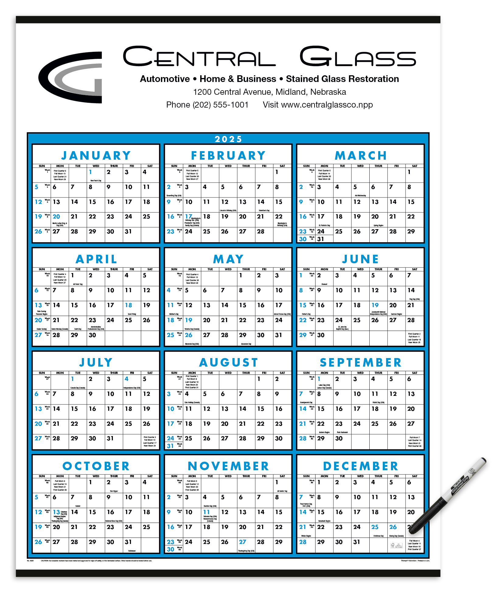 Triumph® Calendars Black & White Span-A-Year Non-Laminated Calendar 5