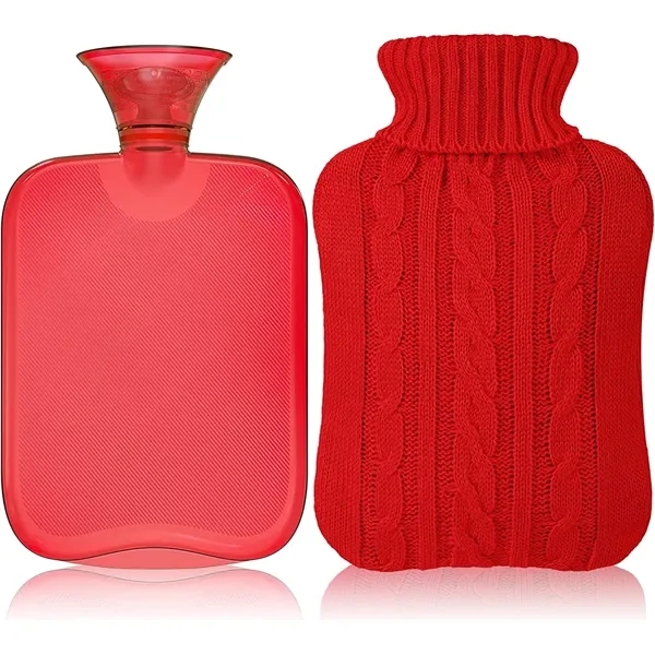 2000Ml 2 Liter Rubber Hot Water Bottle With Cover Knitted 1