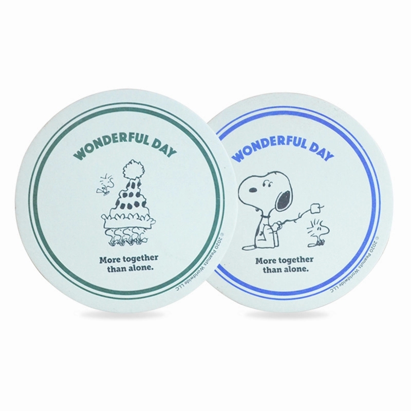 Customized 4 Inch Full Color Round Pulp Board Coasters 2
