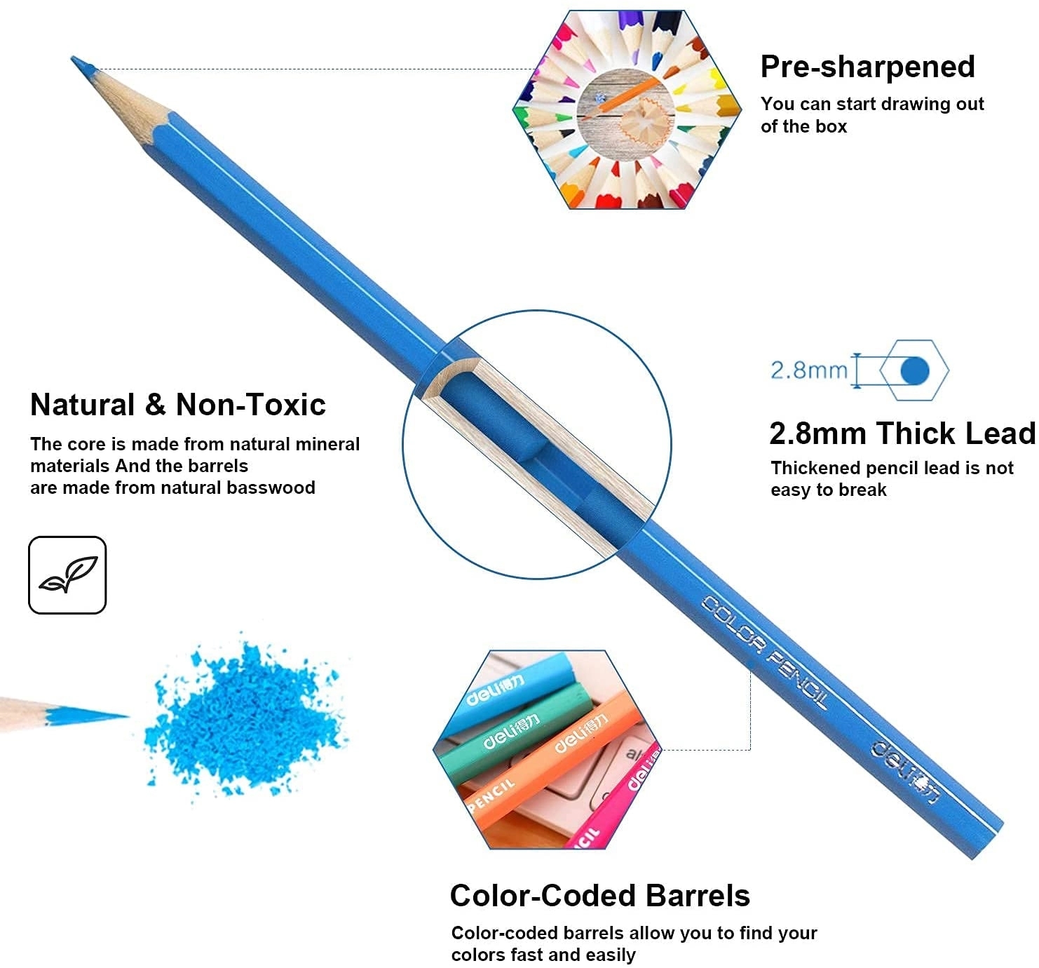 Piece Colored Pencil Set In Tube With Sharpener 2