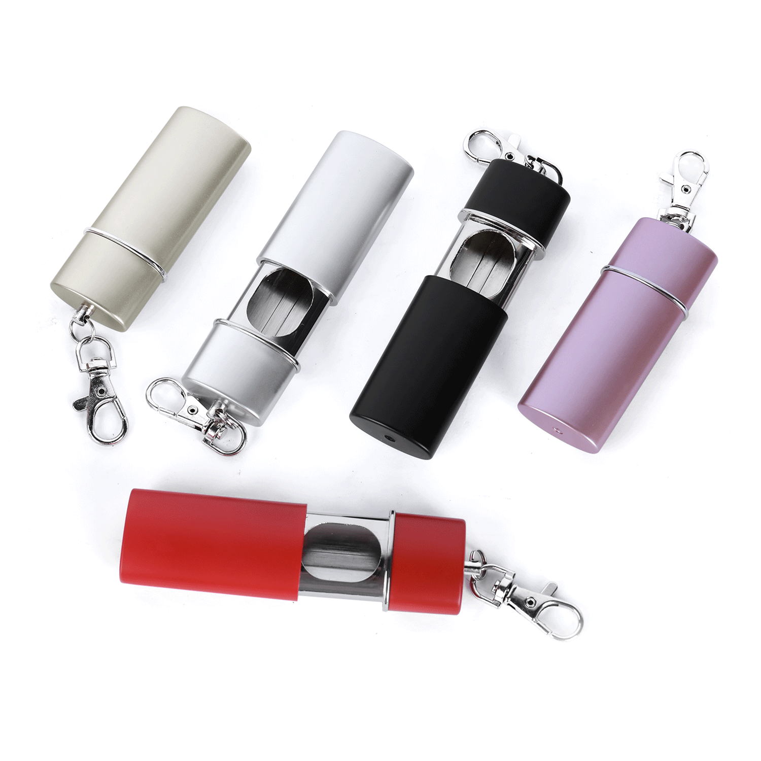 Portable Anti-scald Mini Travel Metal Ashtray w/ Keychain 14