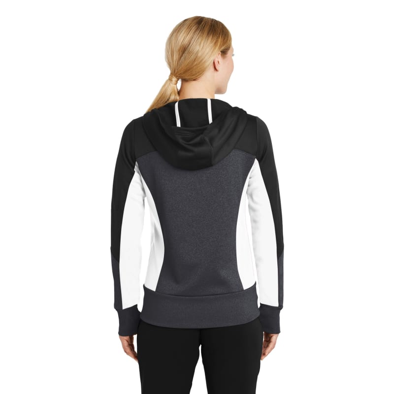Sport-Tek Women's Tech Fleece Colorblock Full-Zip Hooded Jacket. 34