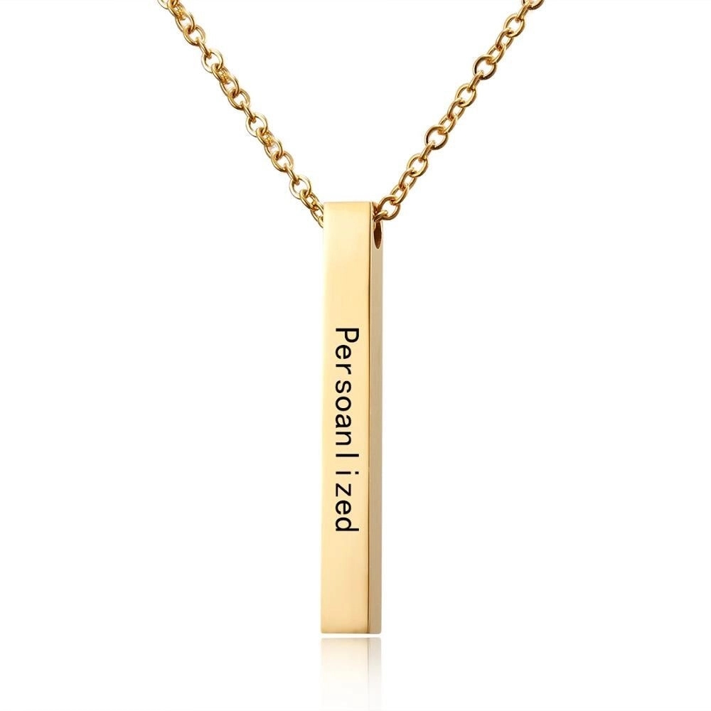 Personalized Engraved Stainless Steel Necklace - Bar 4