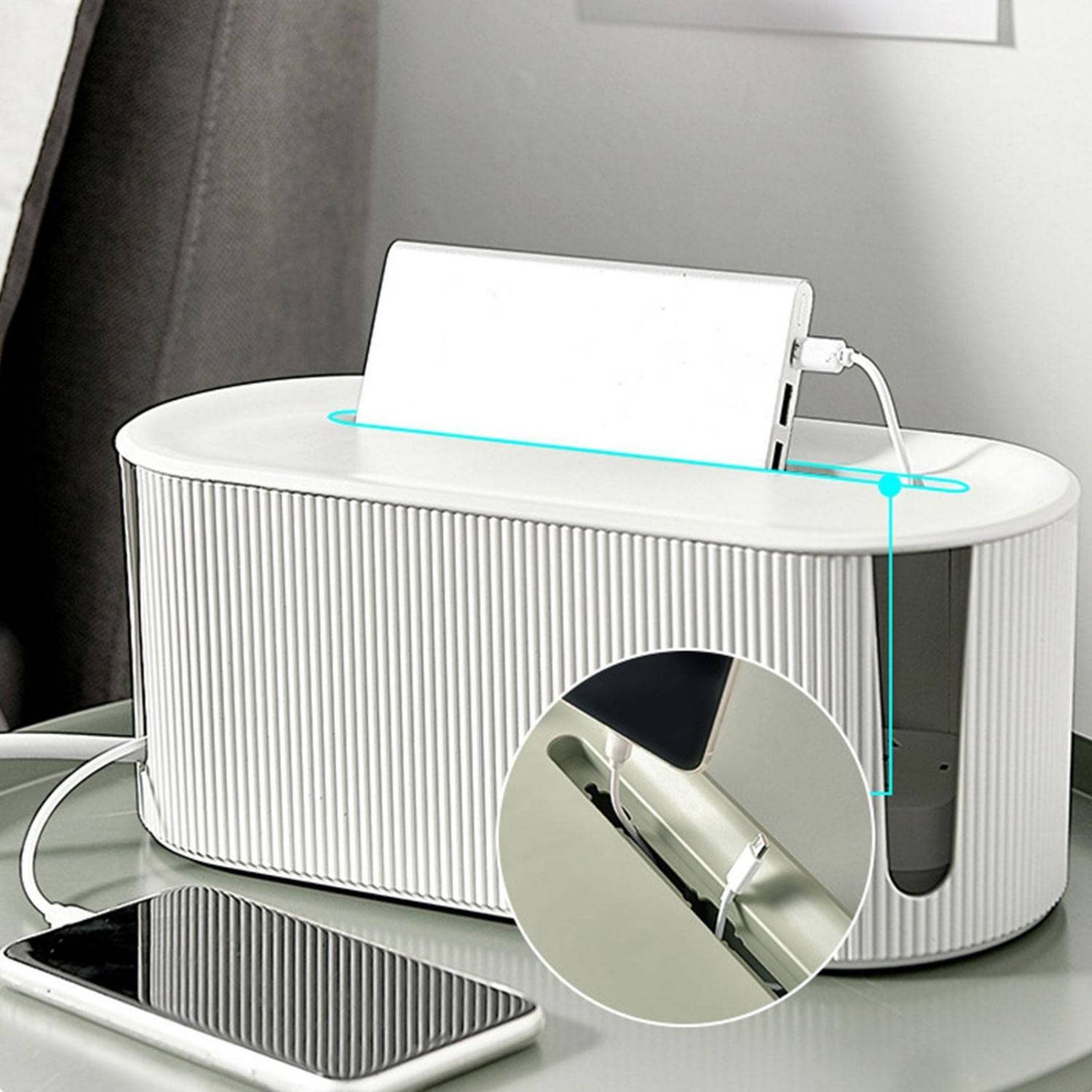 Desk PP Cable Management Storage Box 6