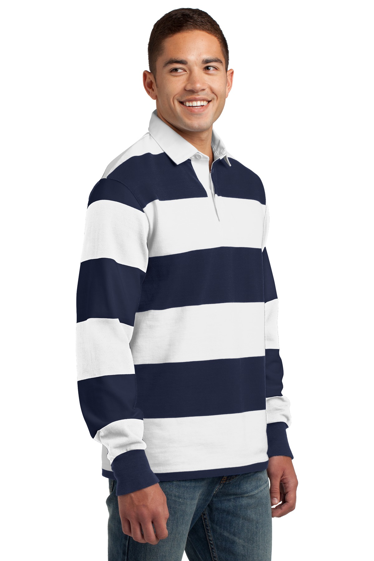 Sport-Tek Classic Long Sleeve Rugby Polo. ST301 21