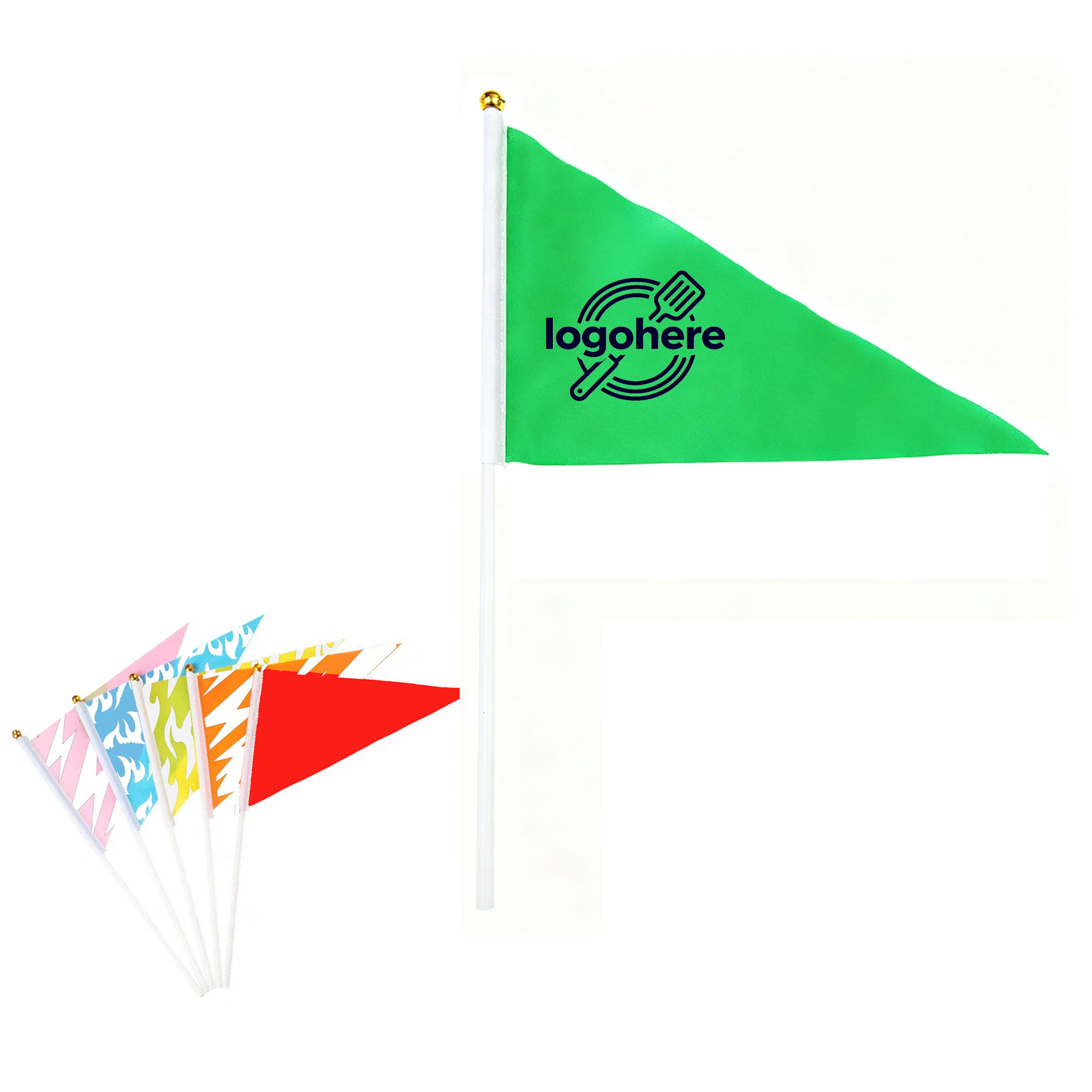 MOQ 100 Personalized Polyester Triangle Hand Flag 2